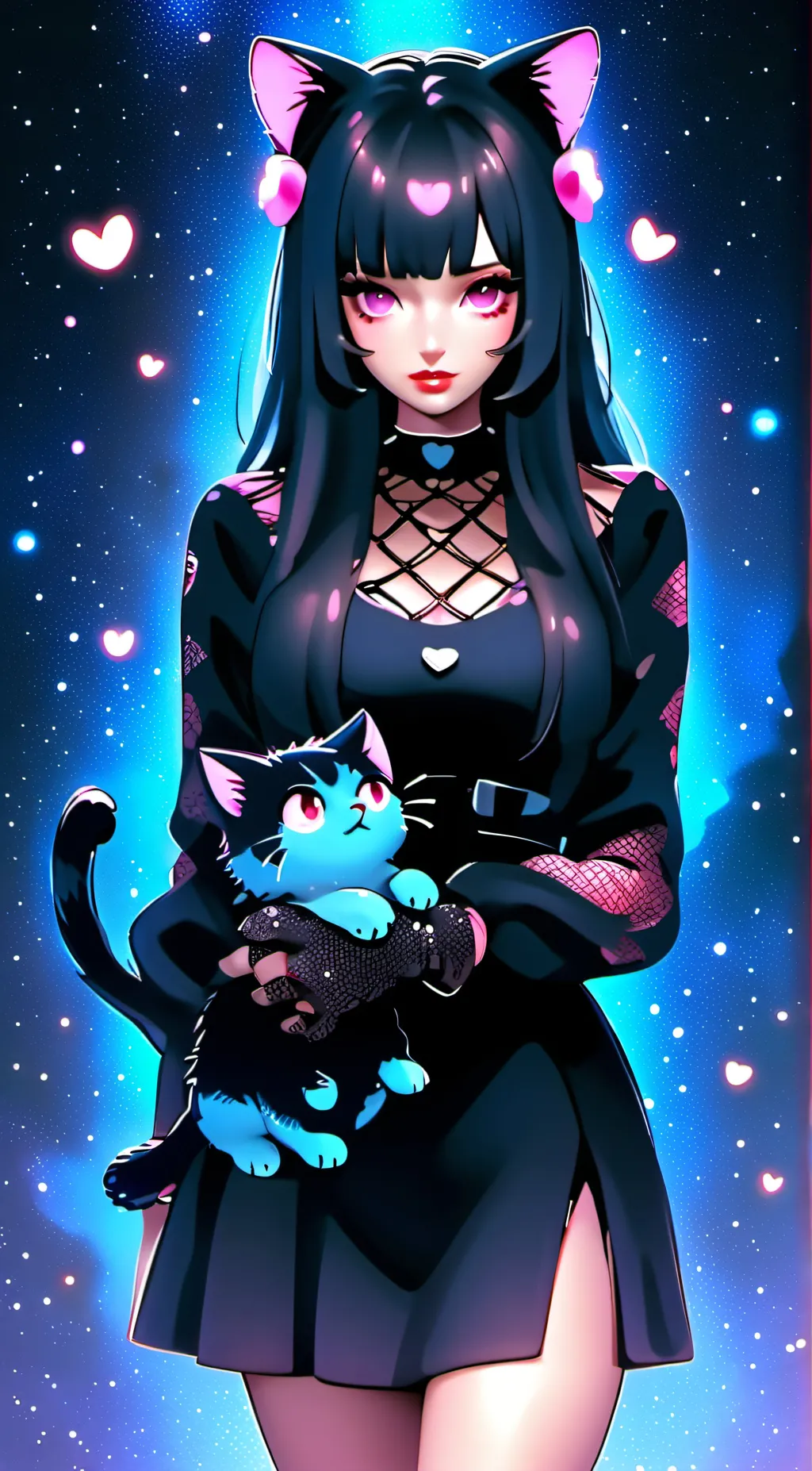 ai character: cat slave  background