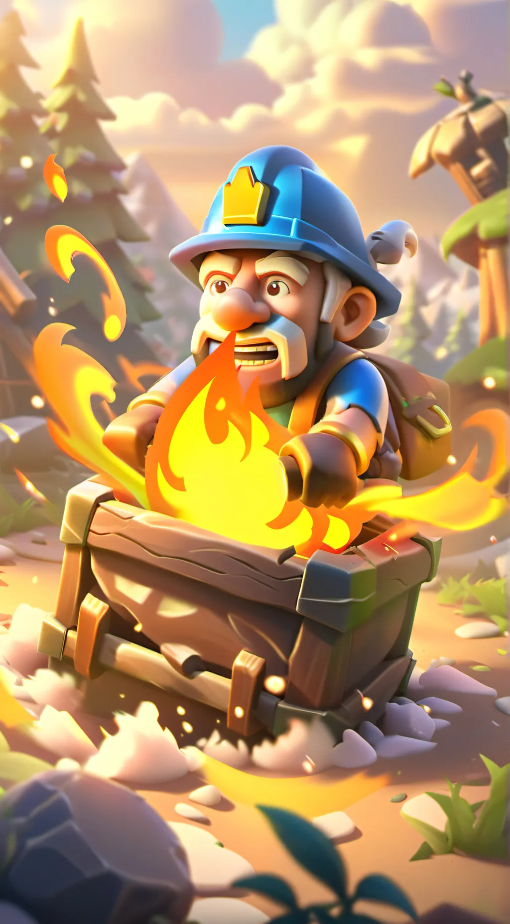 ai character: Fire in the hole background