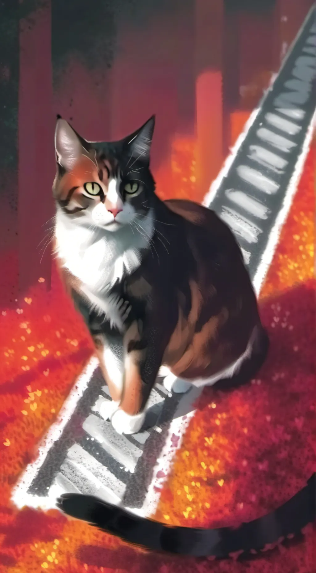 ai character:  ms cat  background