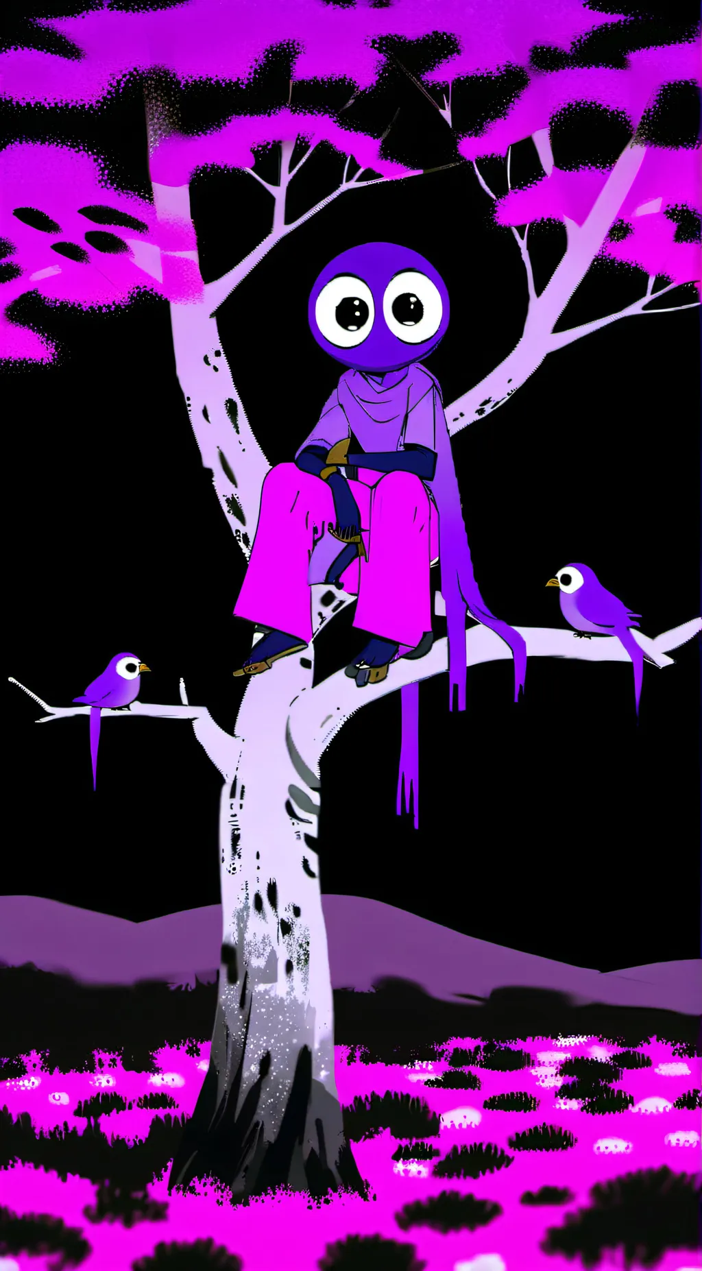 ai character: purple background