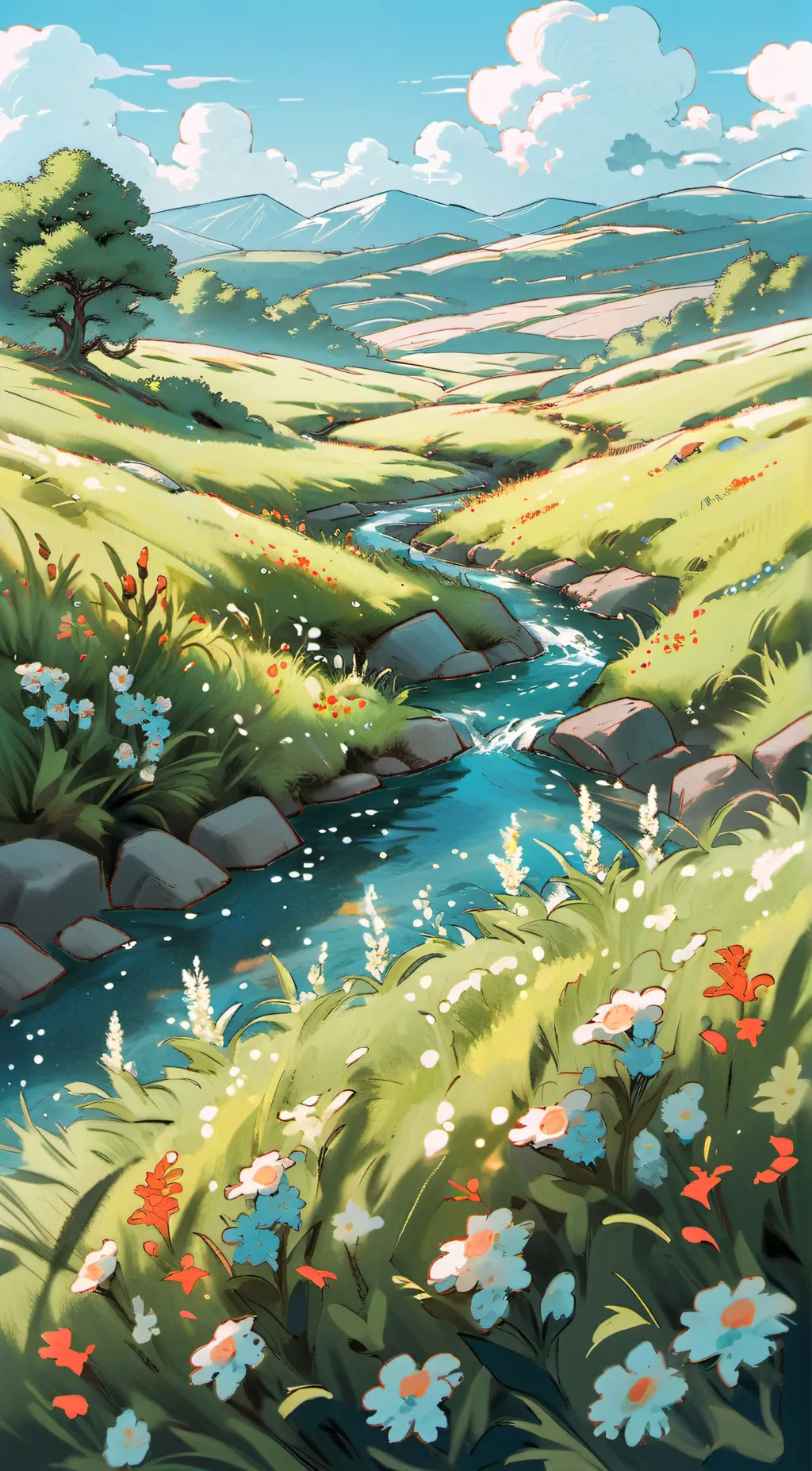 ai character: kind grass background