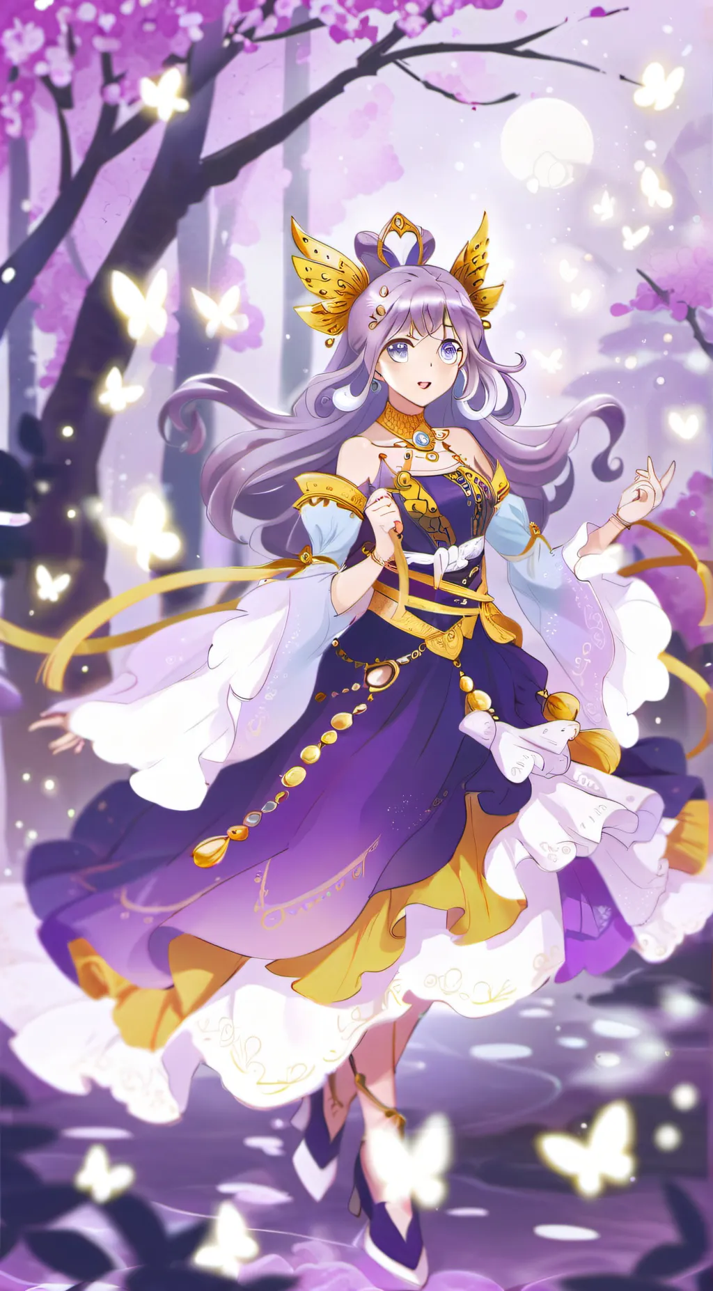 ai character: Violet background
