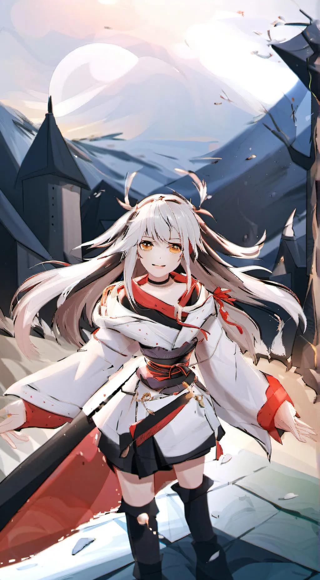 ai character: moonlight background