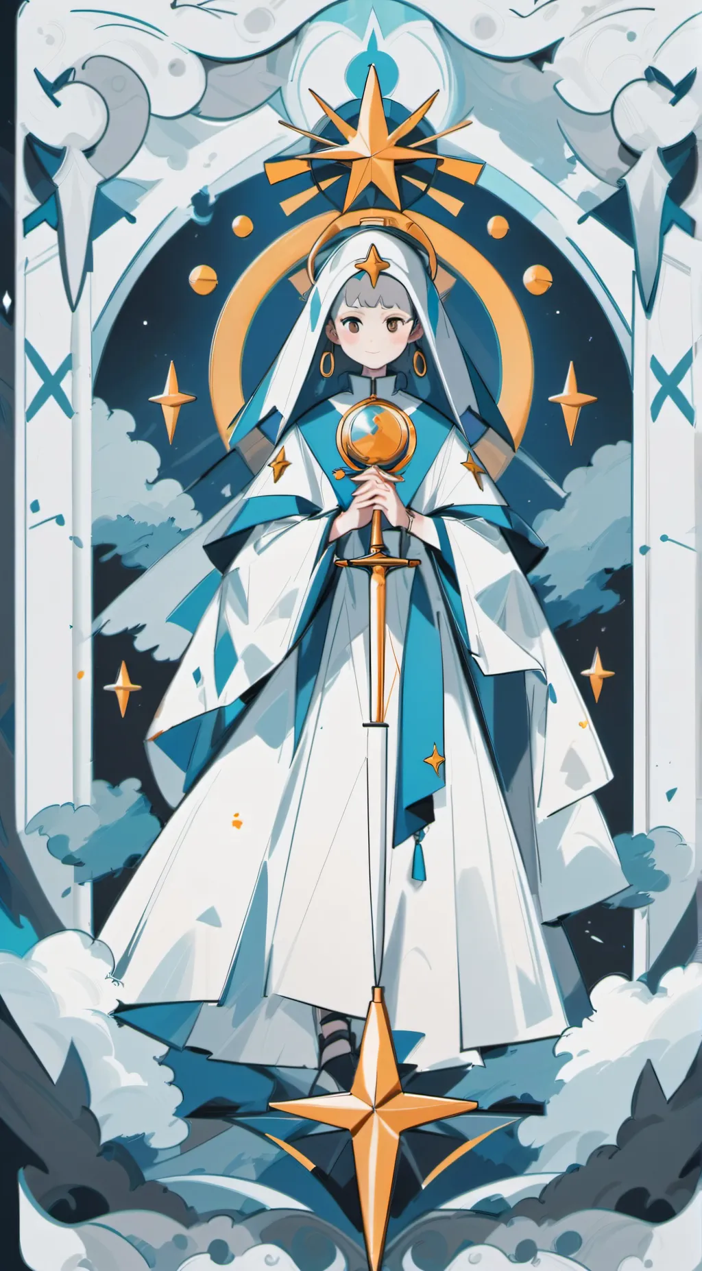 ai character: For Luna Blue background