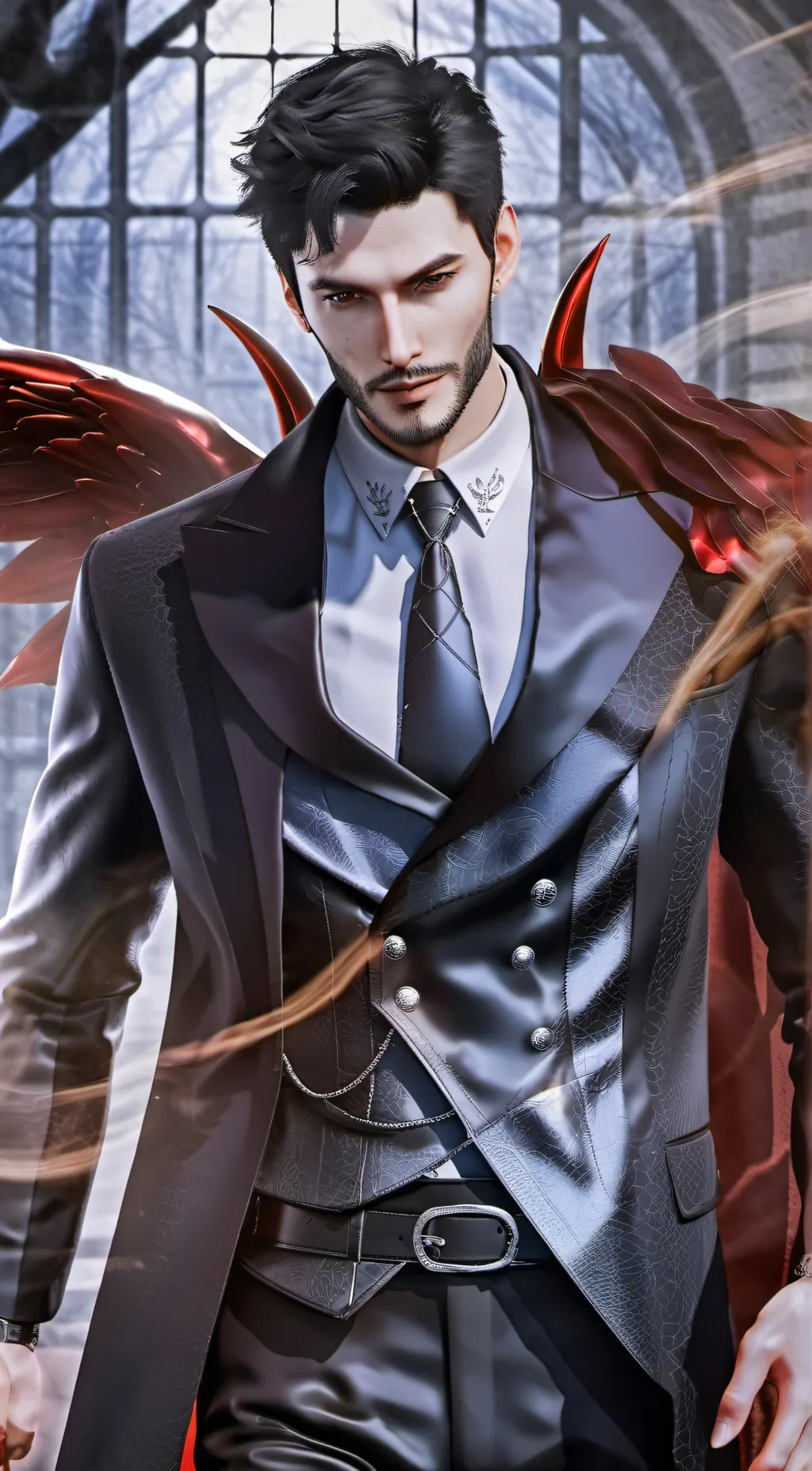ai character: LuciferMorningstar background