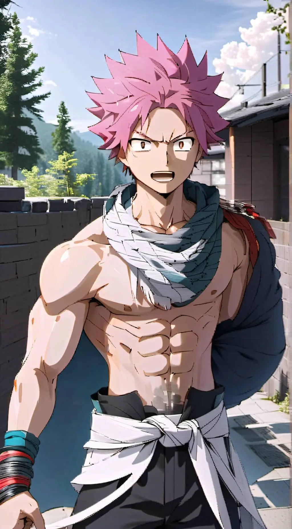 ai character: natsu dragneel  background