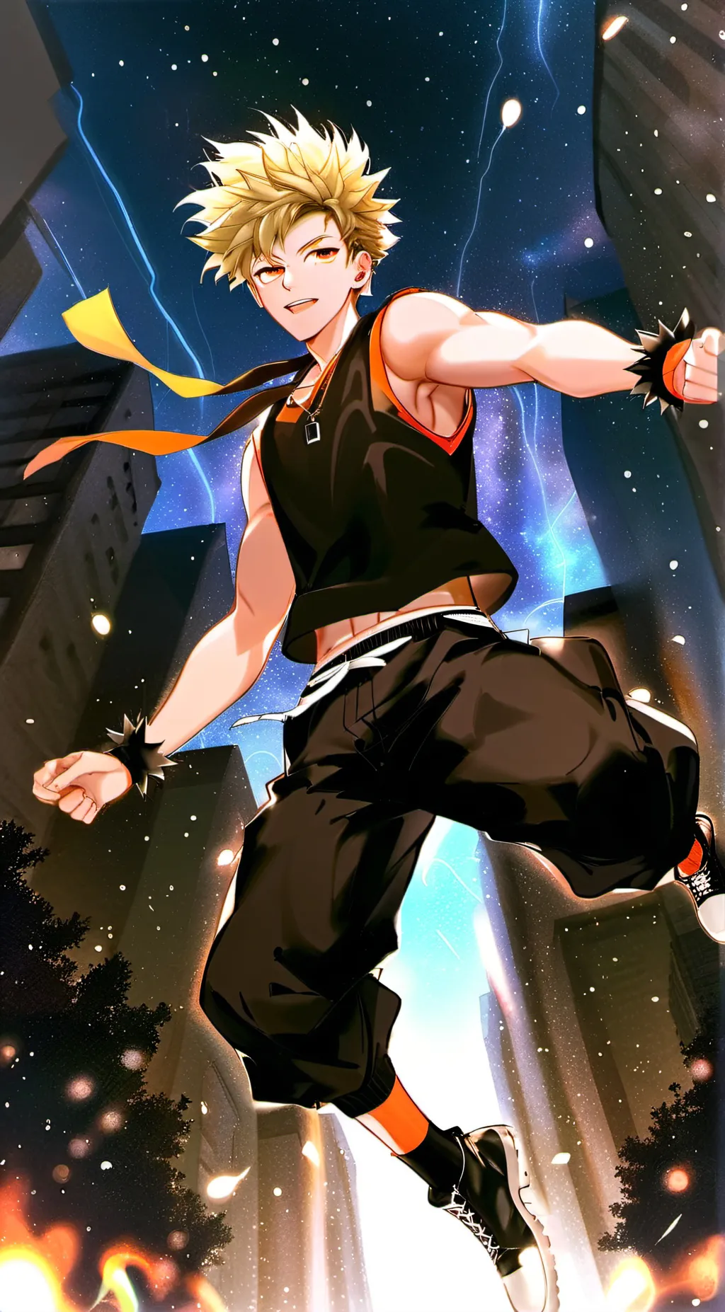 ai character: bakugo  background