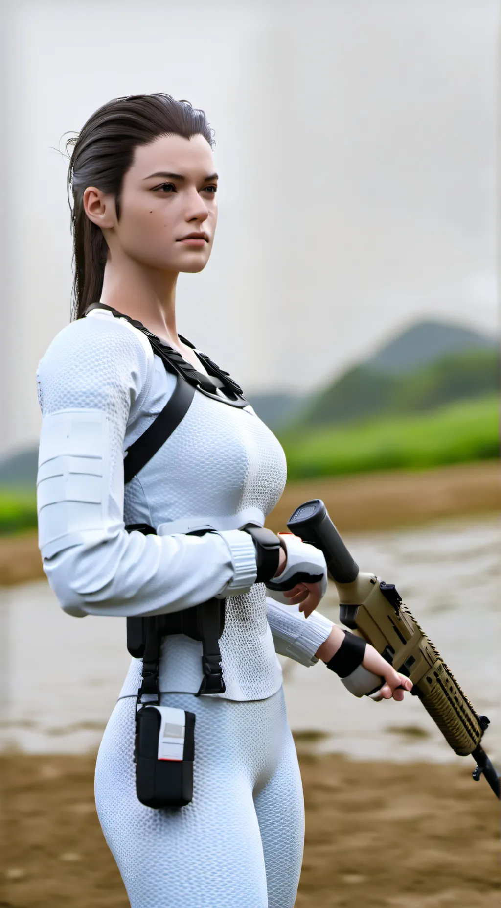 ai character: army girl background
