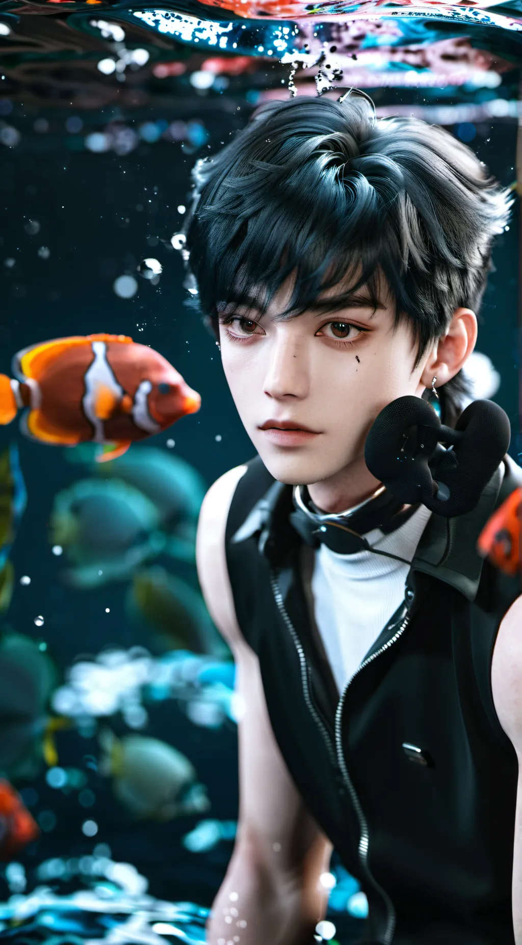 ai character: submerged background