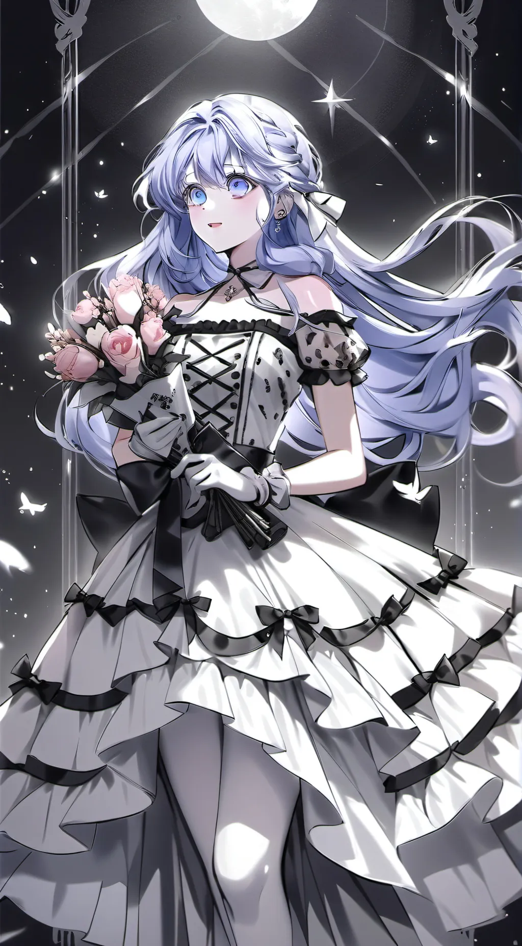 ai character: Violet background