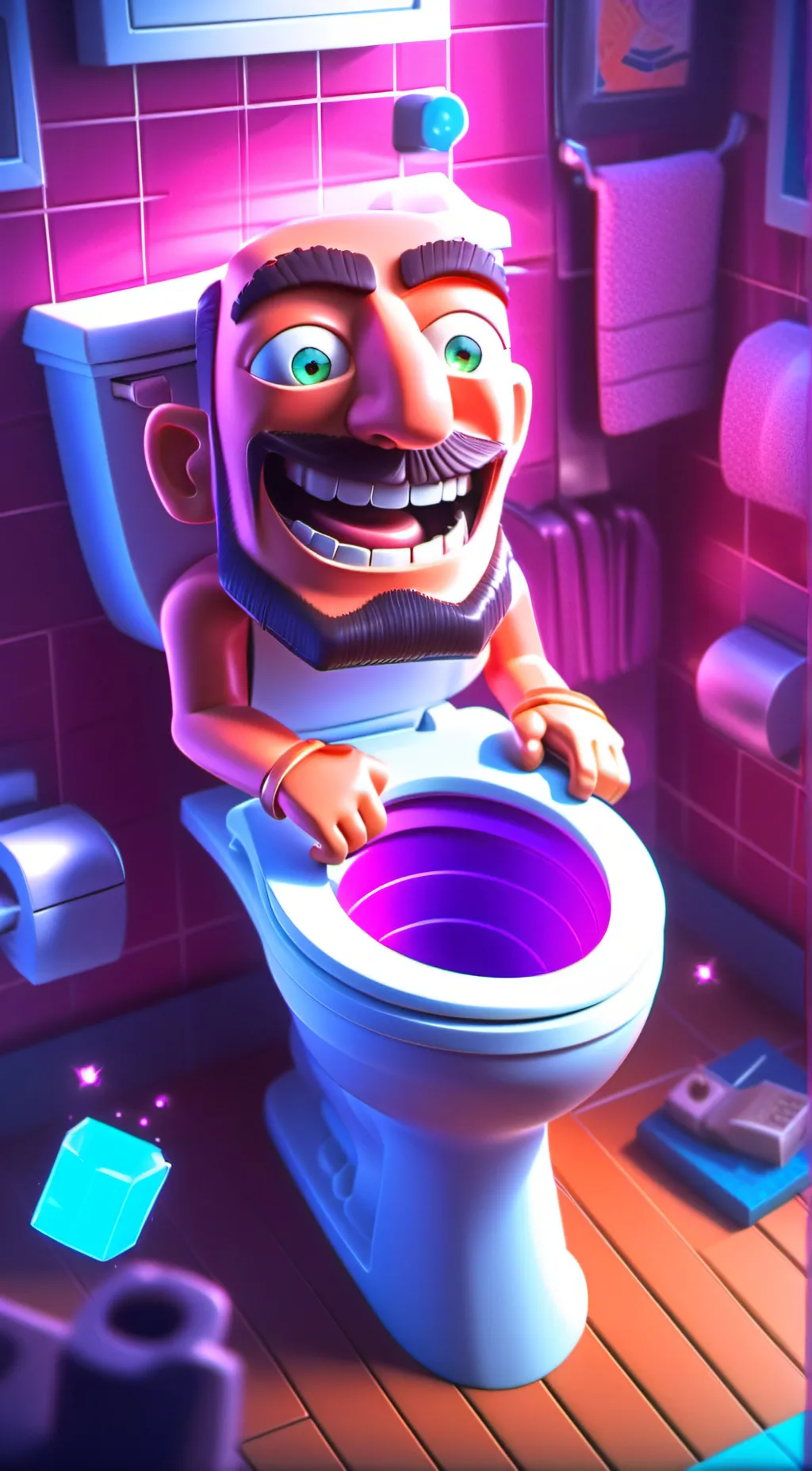 ai character: skibidi toliet background