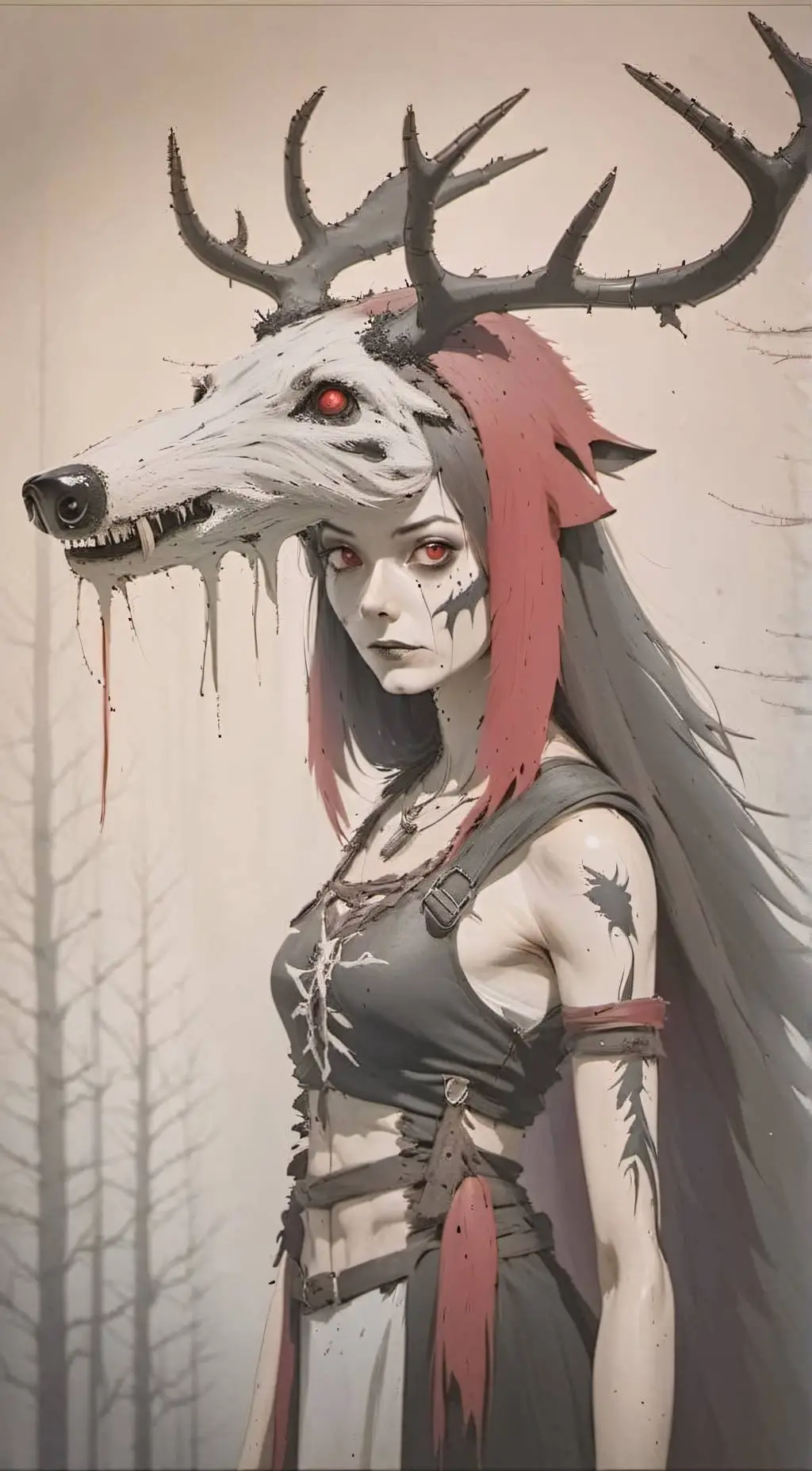 ai character: Red background