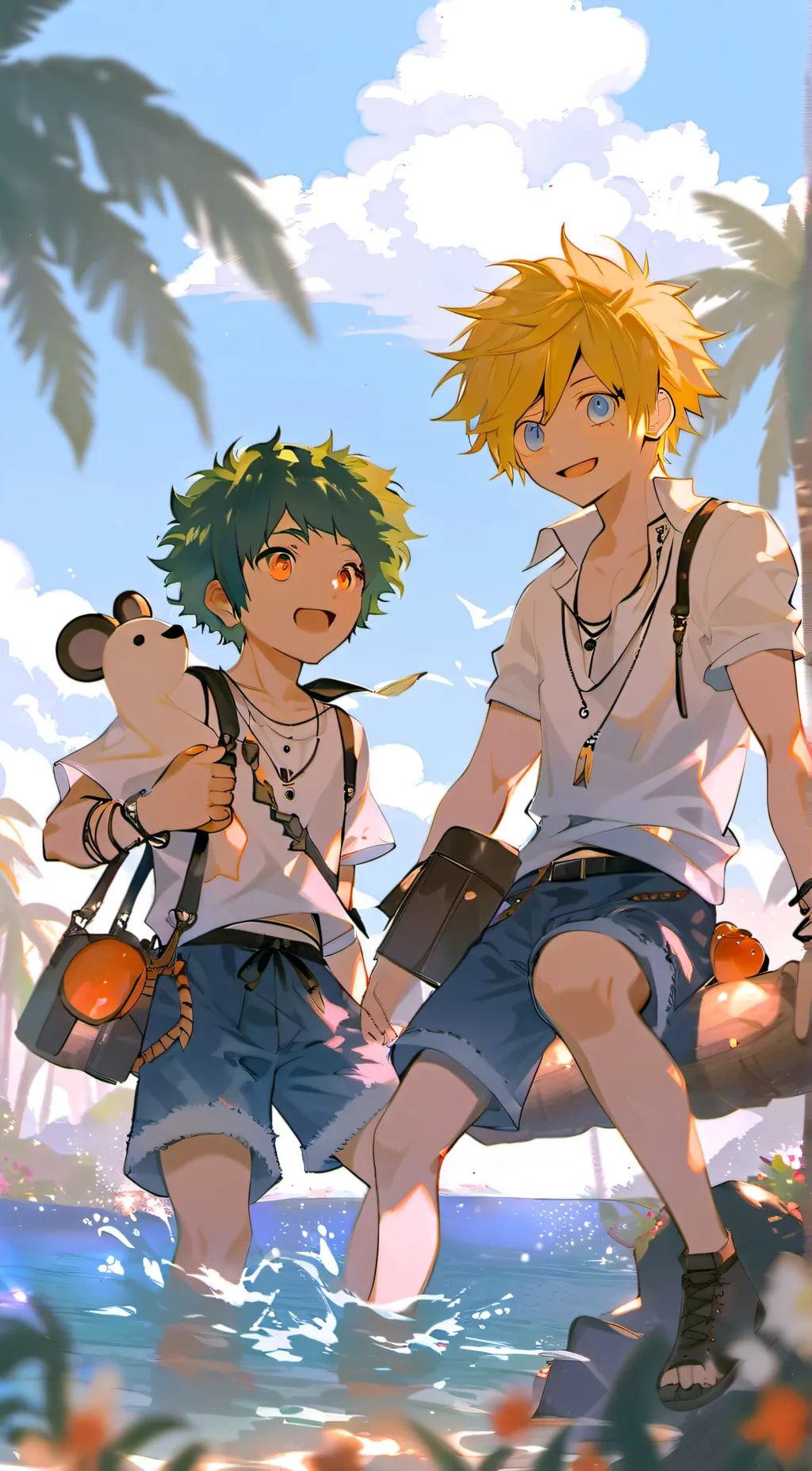 ai character: Bakugo and deku  background
