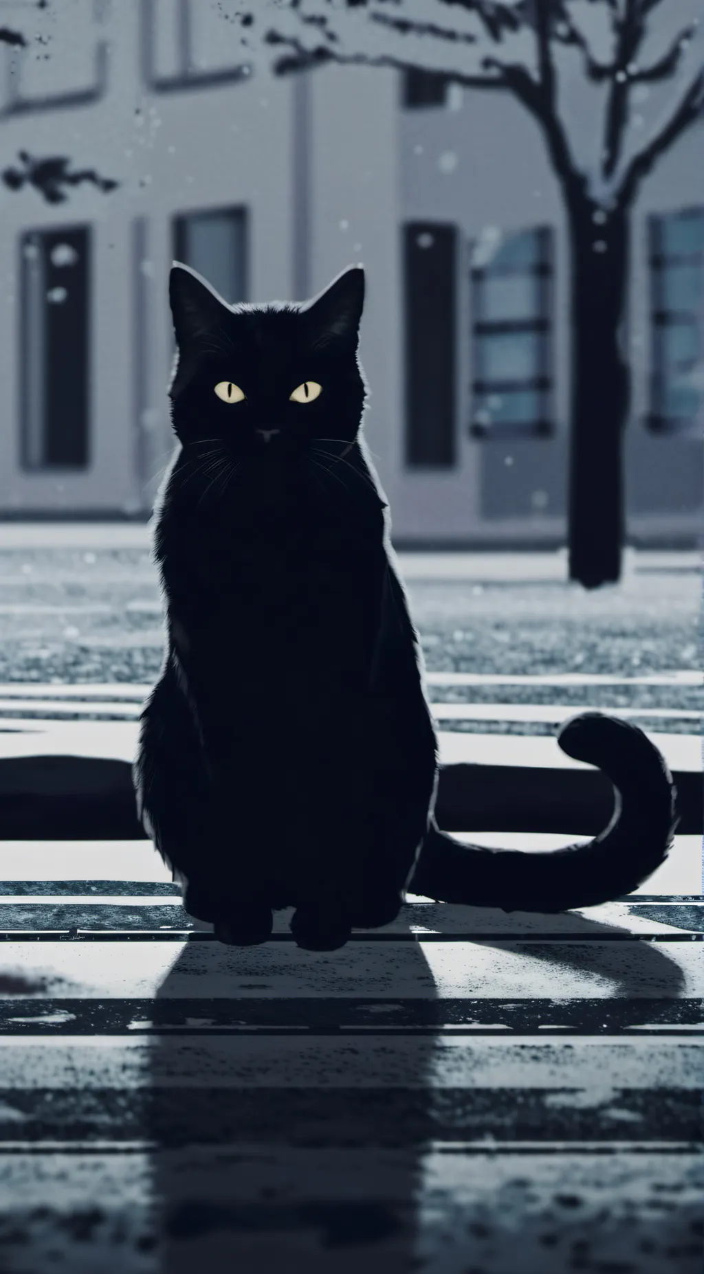 ai character: Black cat background