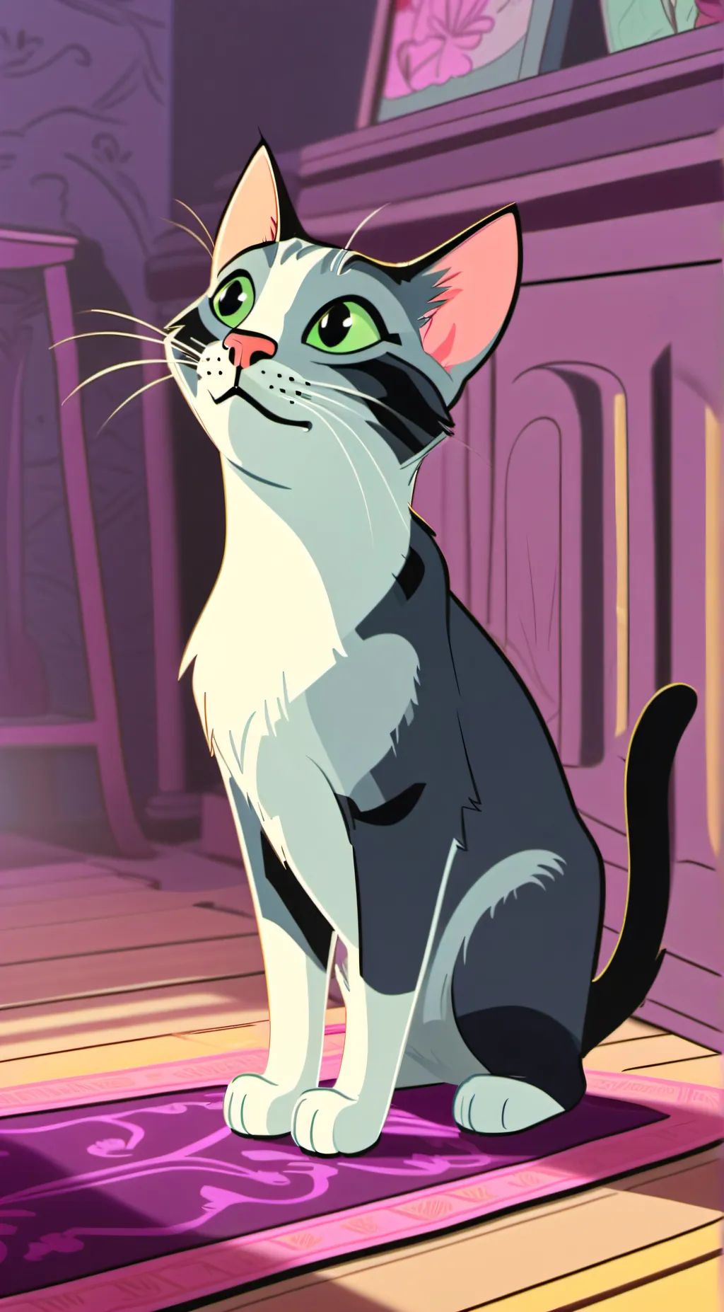 ai character: Cartoon Cat background