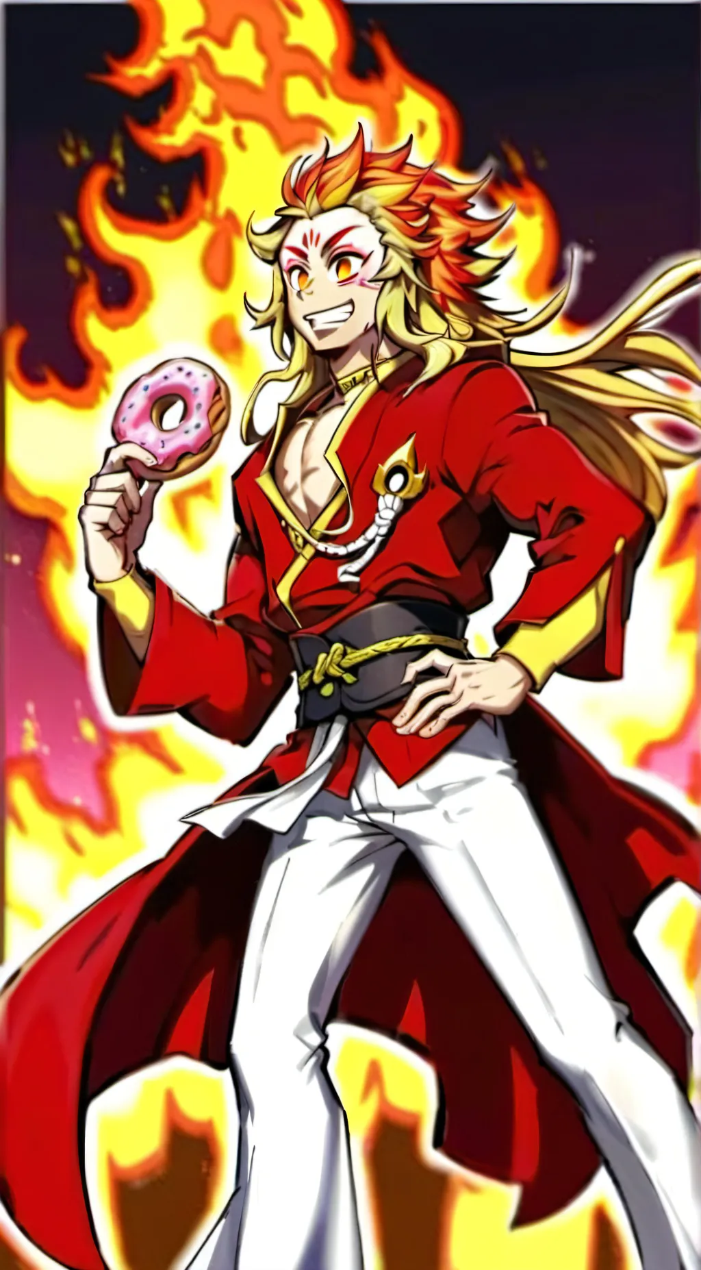 ai character: Rengoku/donut  background