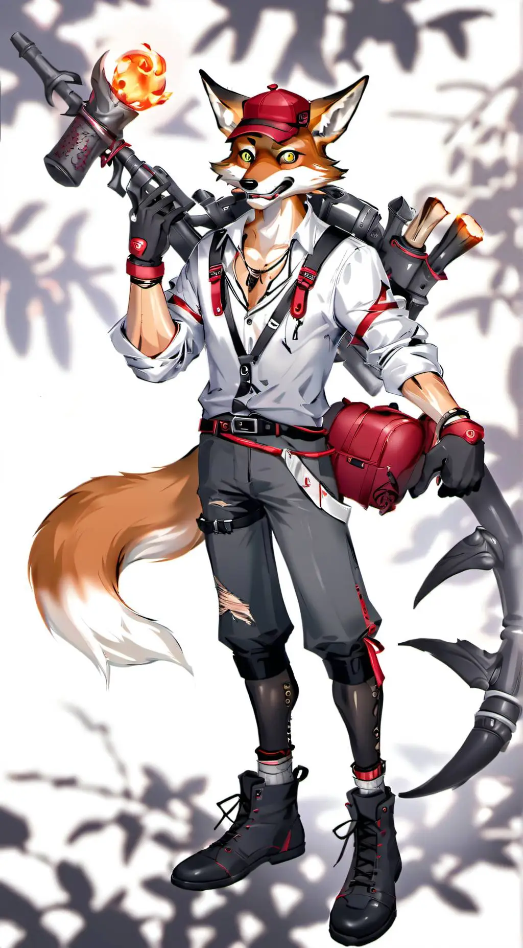 ai character: withered foxy background