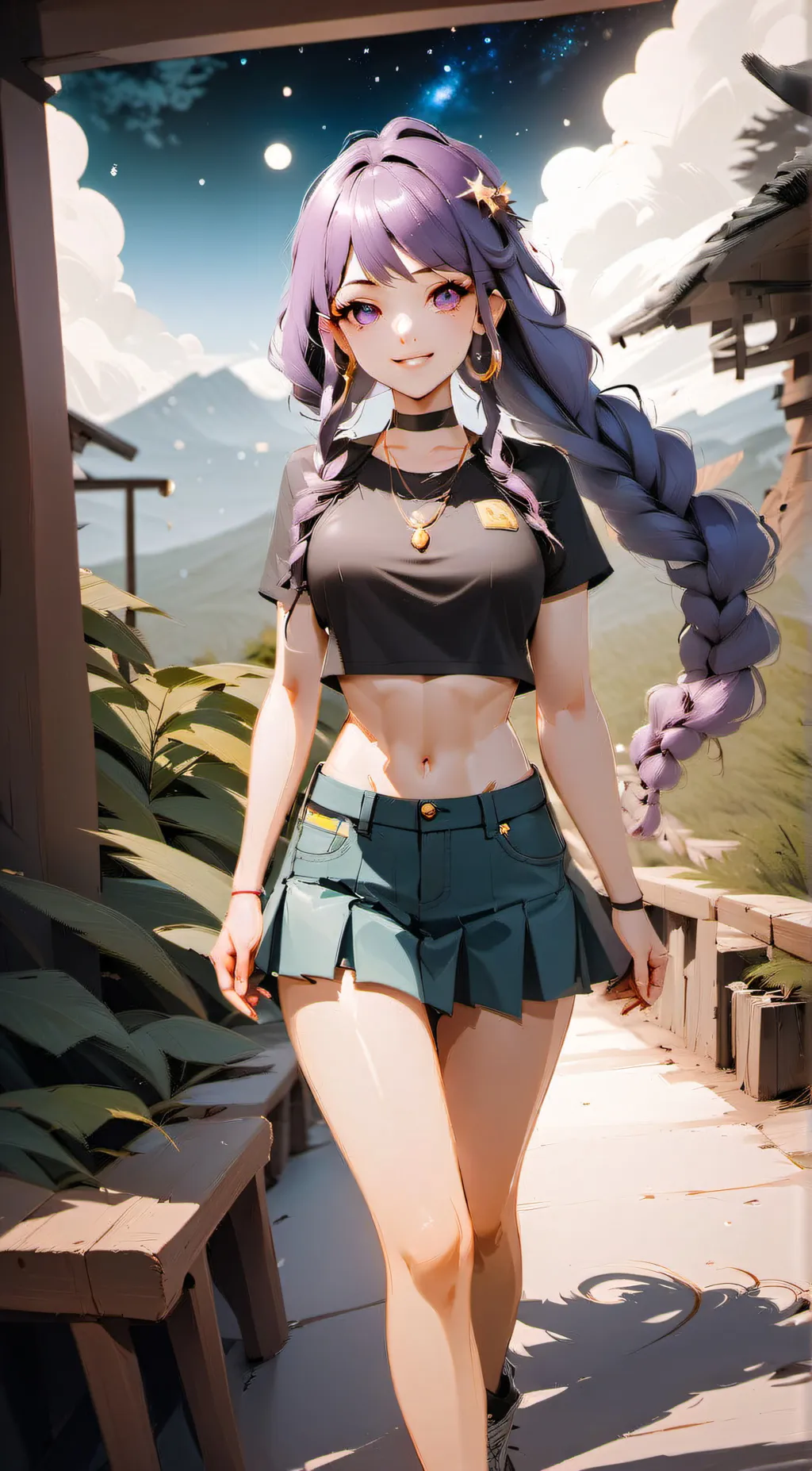 ai character: violet background