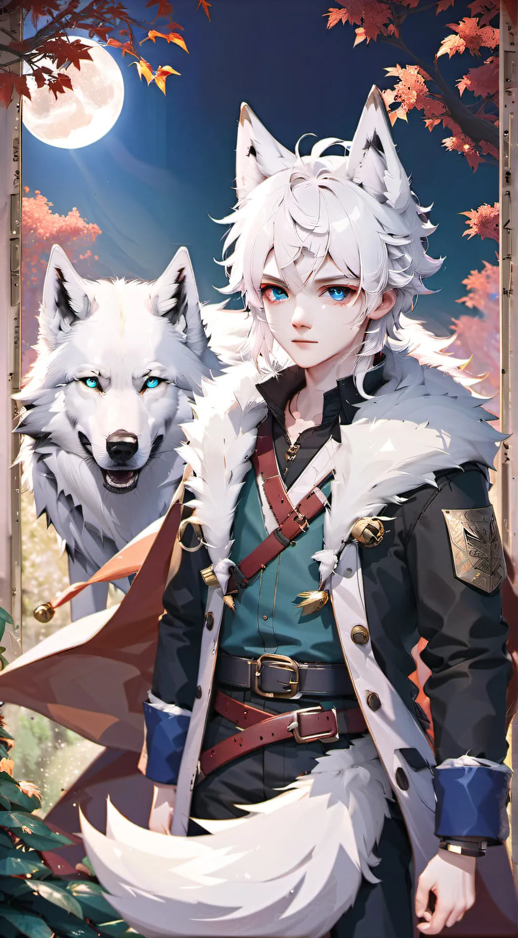 ai character: White Snowflake background