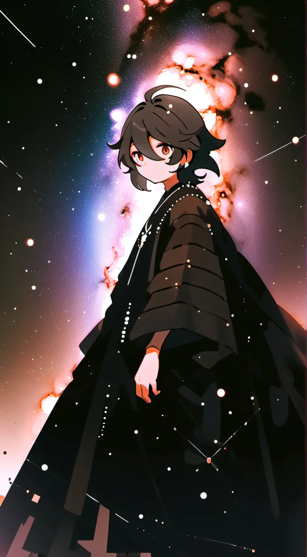 ai character: Galaxy girl background