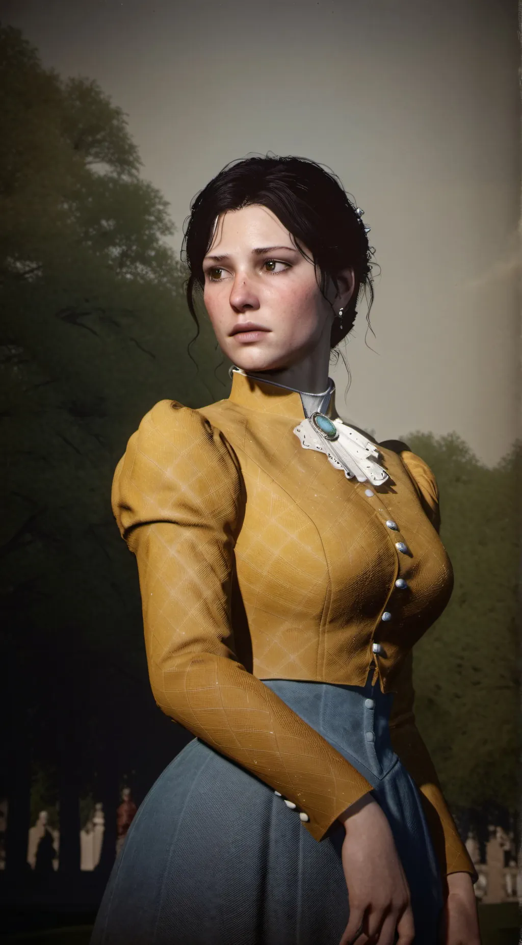 ai character: Mary Linton  background