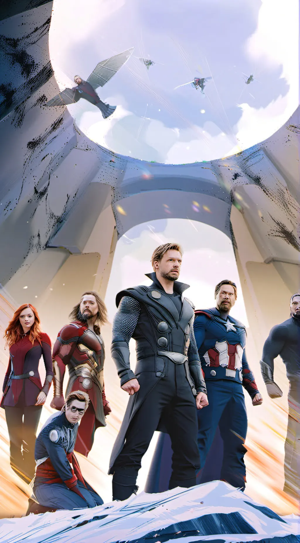 ai character: Avengers  background