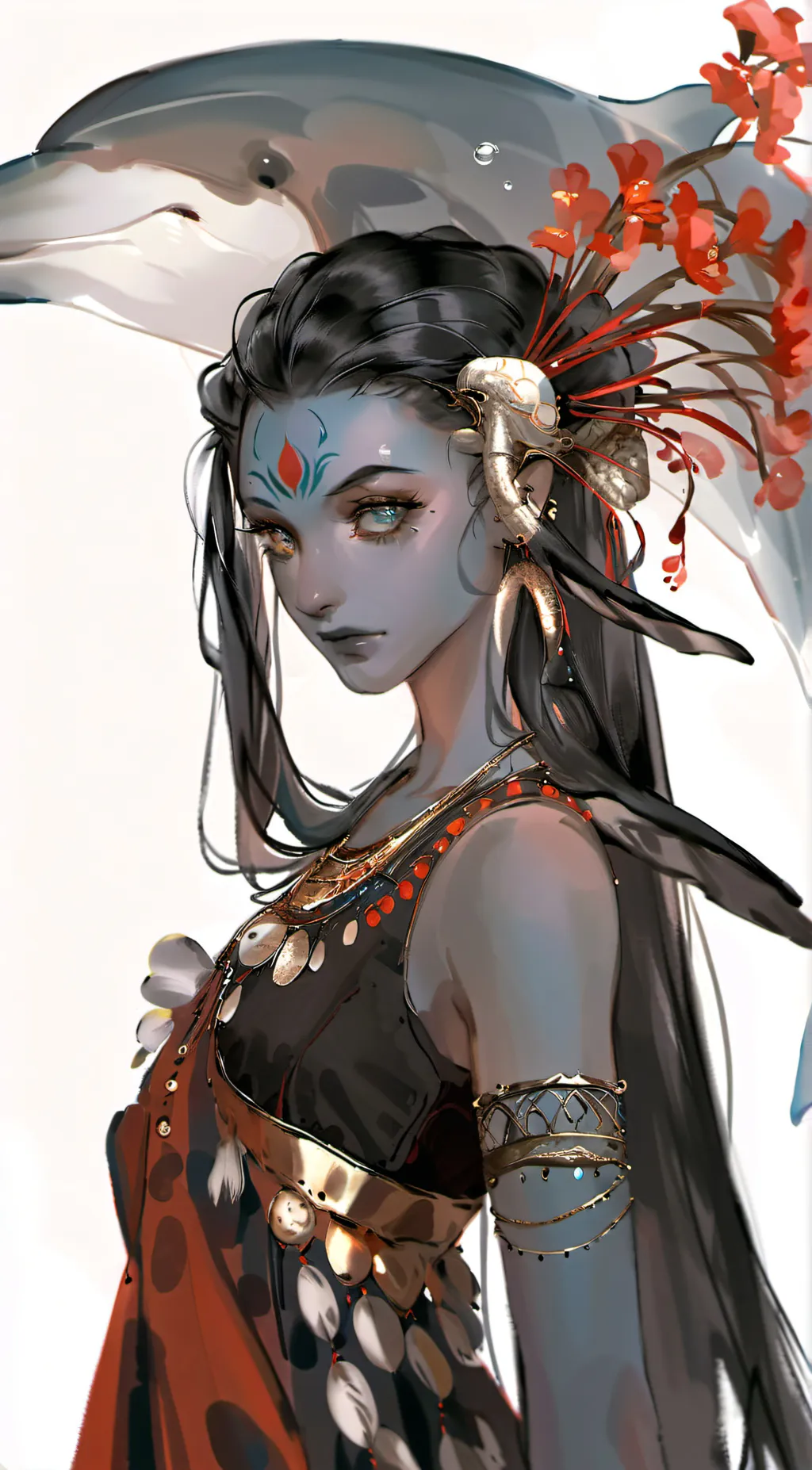 ai character: Aqua background