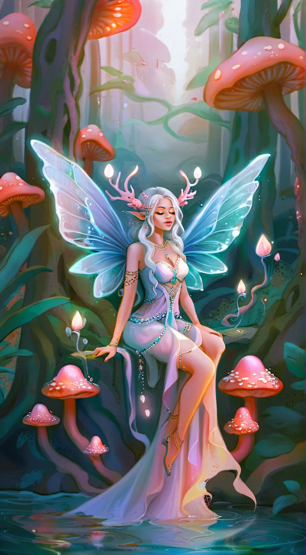 ai character: crystal background