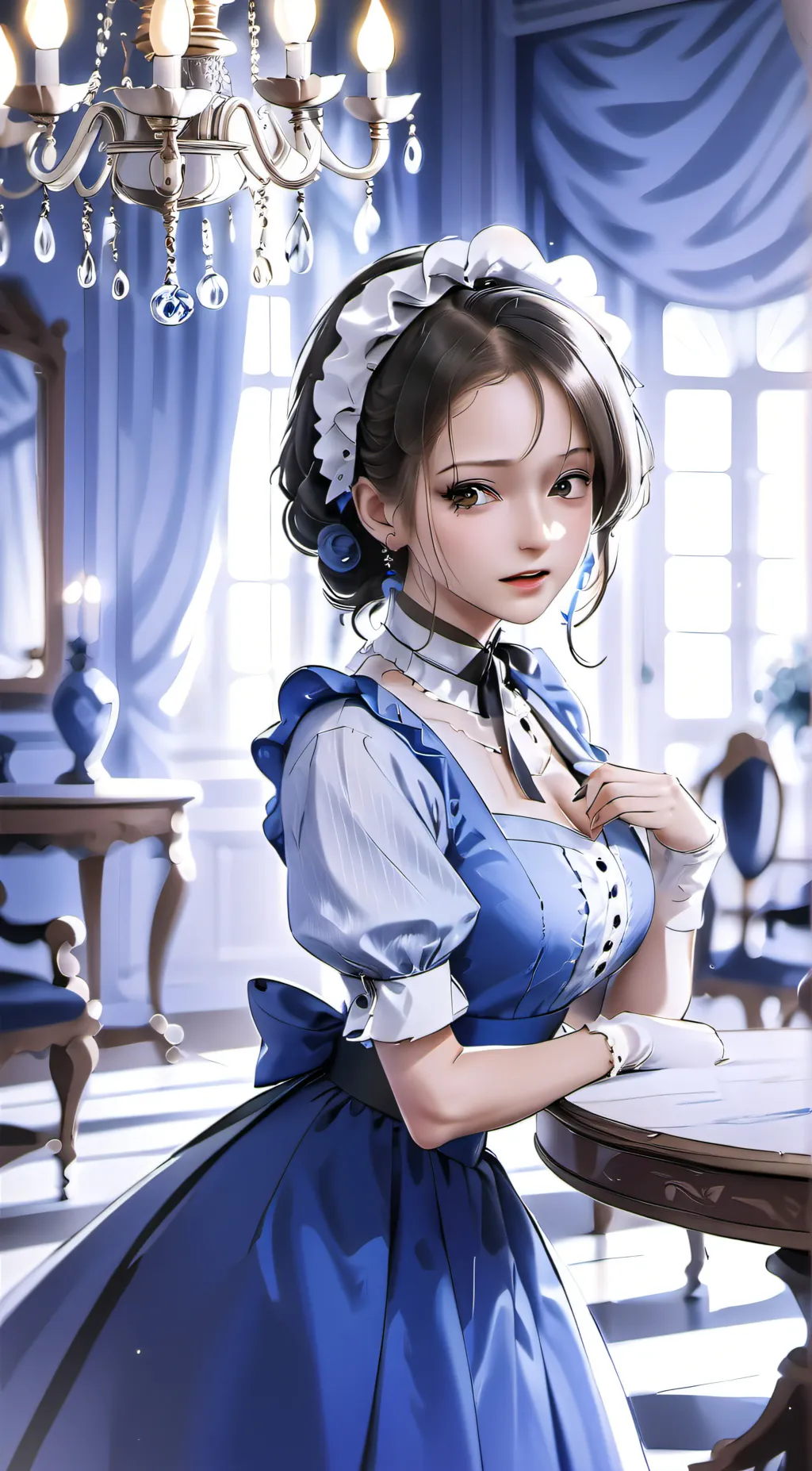 ai character: Moaning maid background
