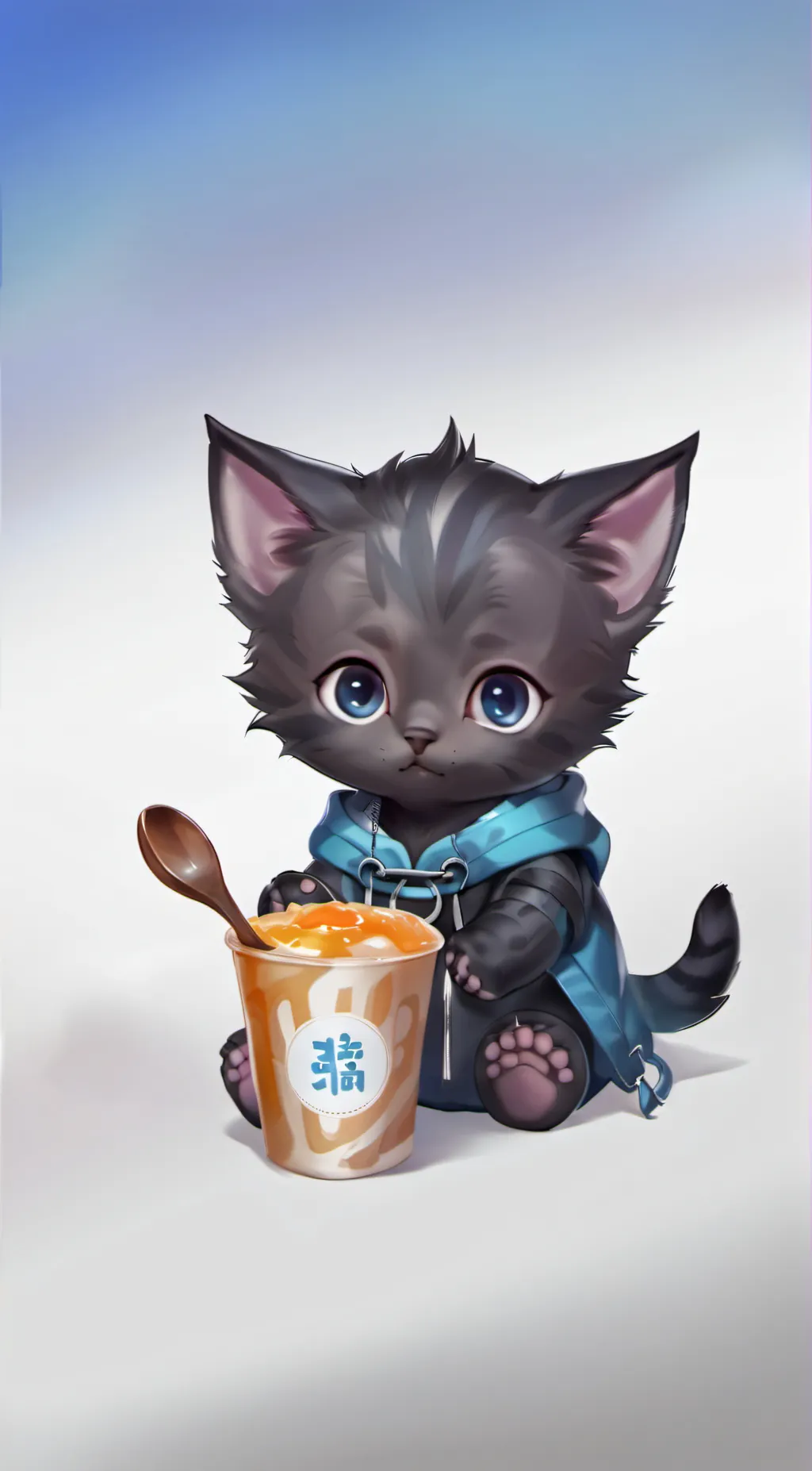 ai character: Fry kitty background
