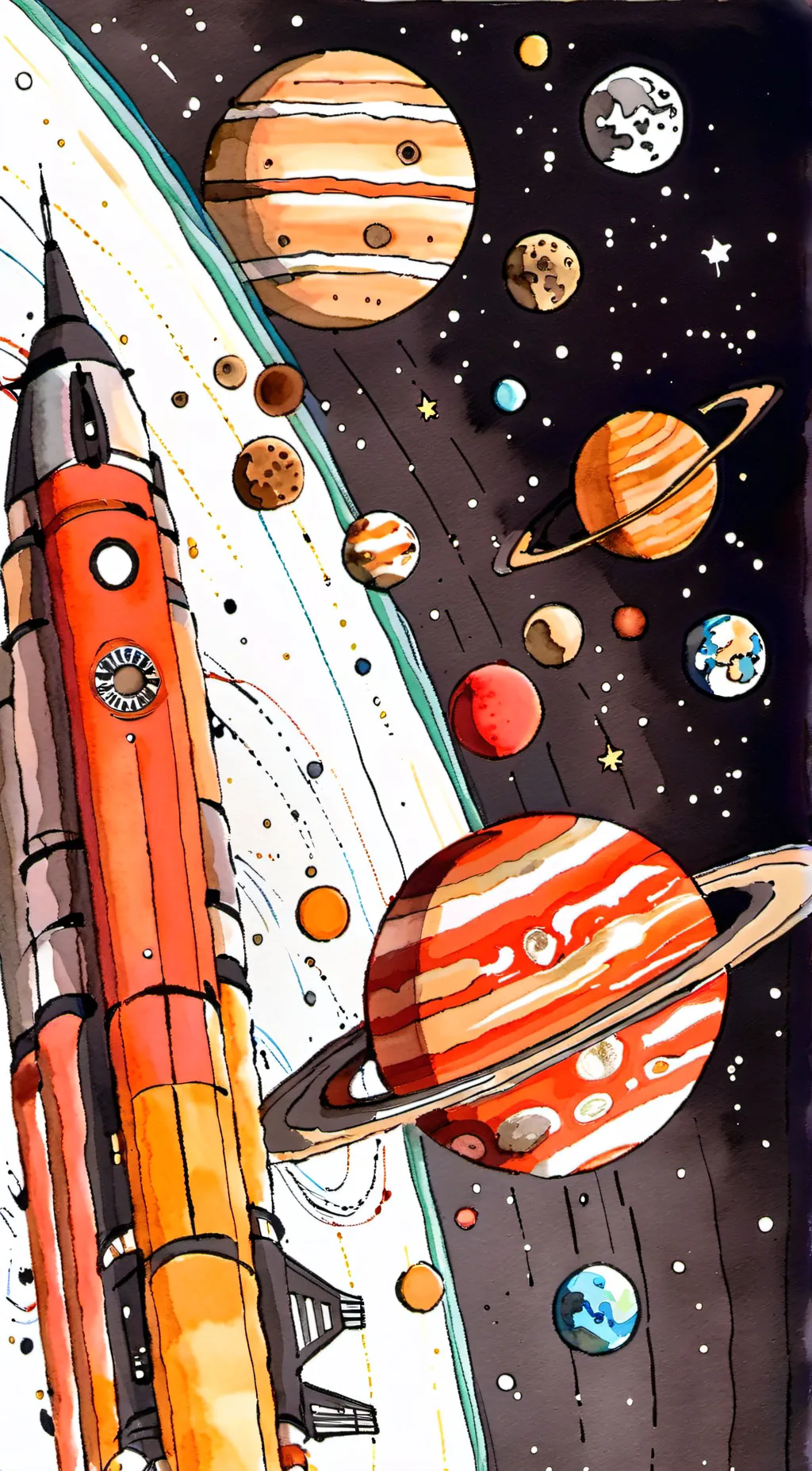 ai character: The solar system background