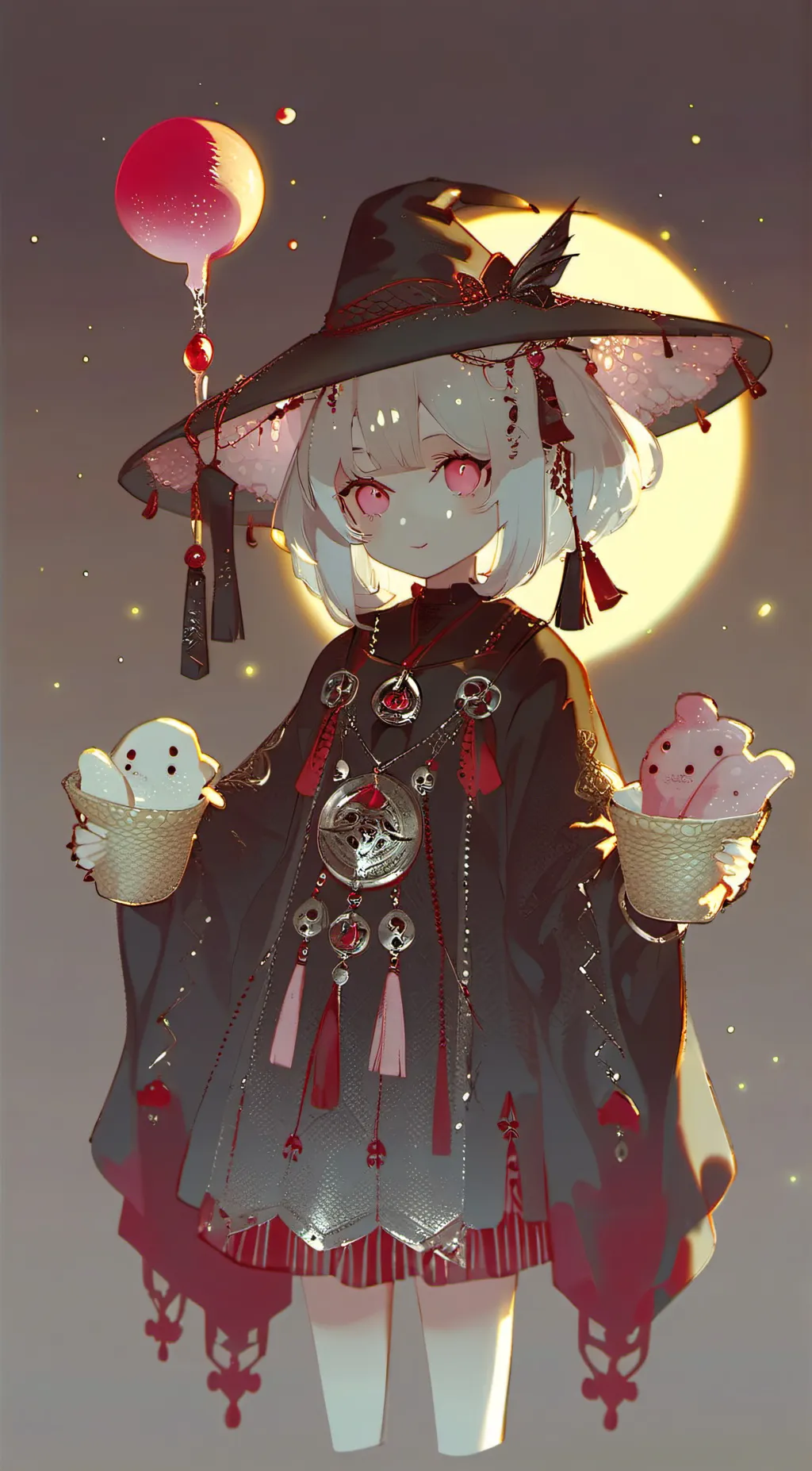ai character: evil pink slime pu background