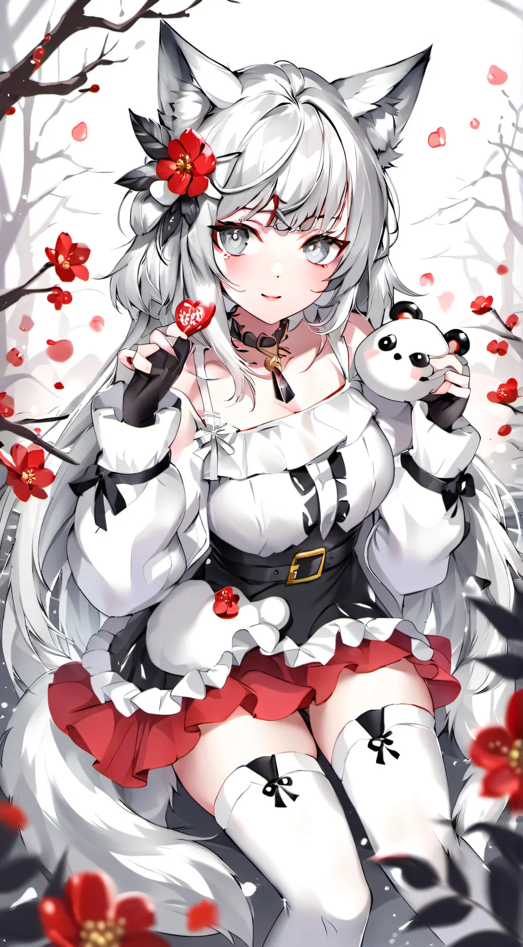 ai character: Snow blossom background