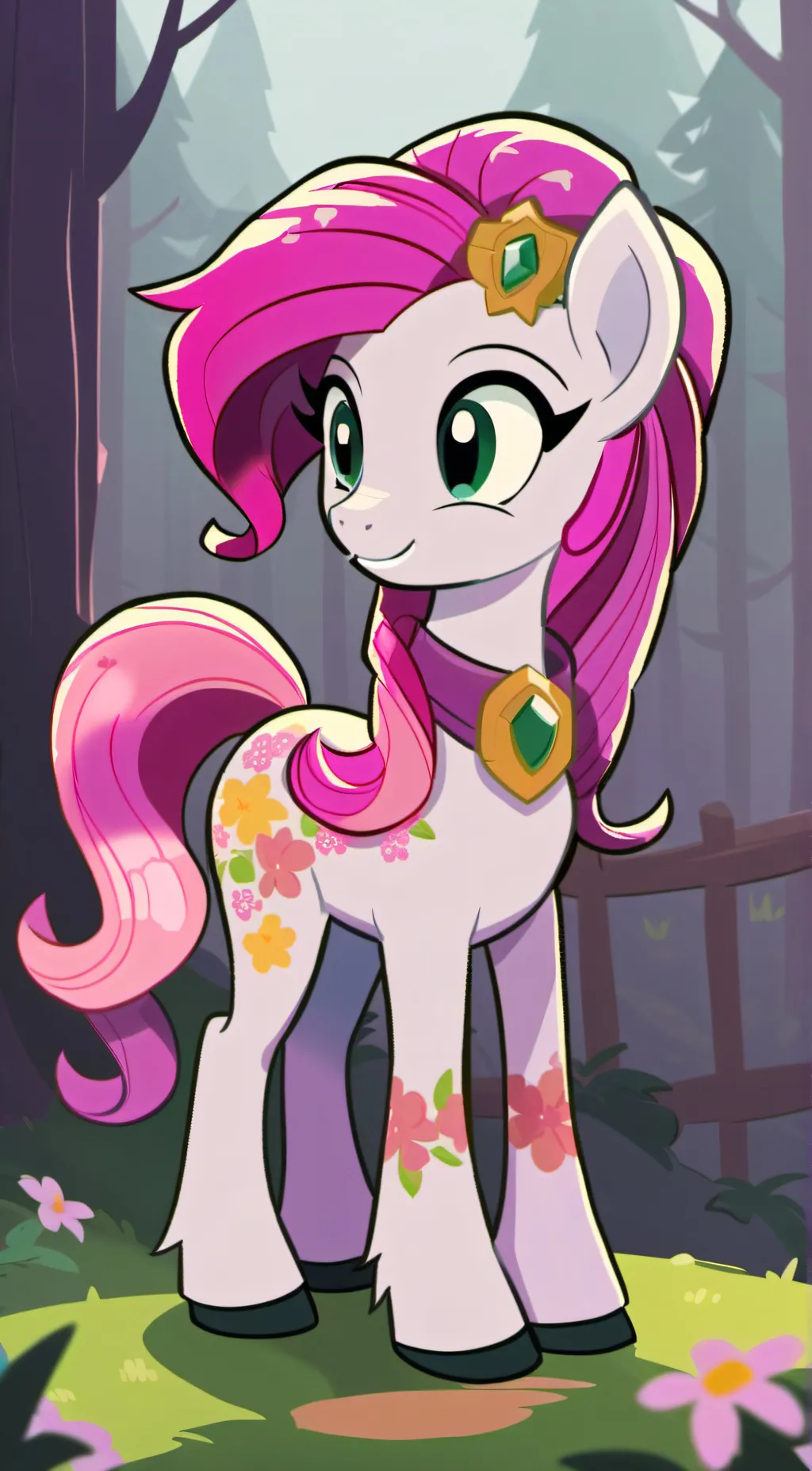 ai character: Flower Pony background