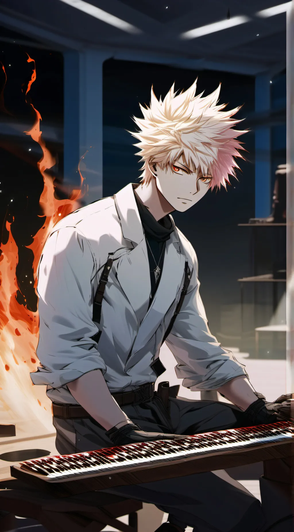 ai character: Katsuki Bakugo  background