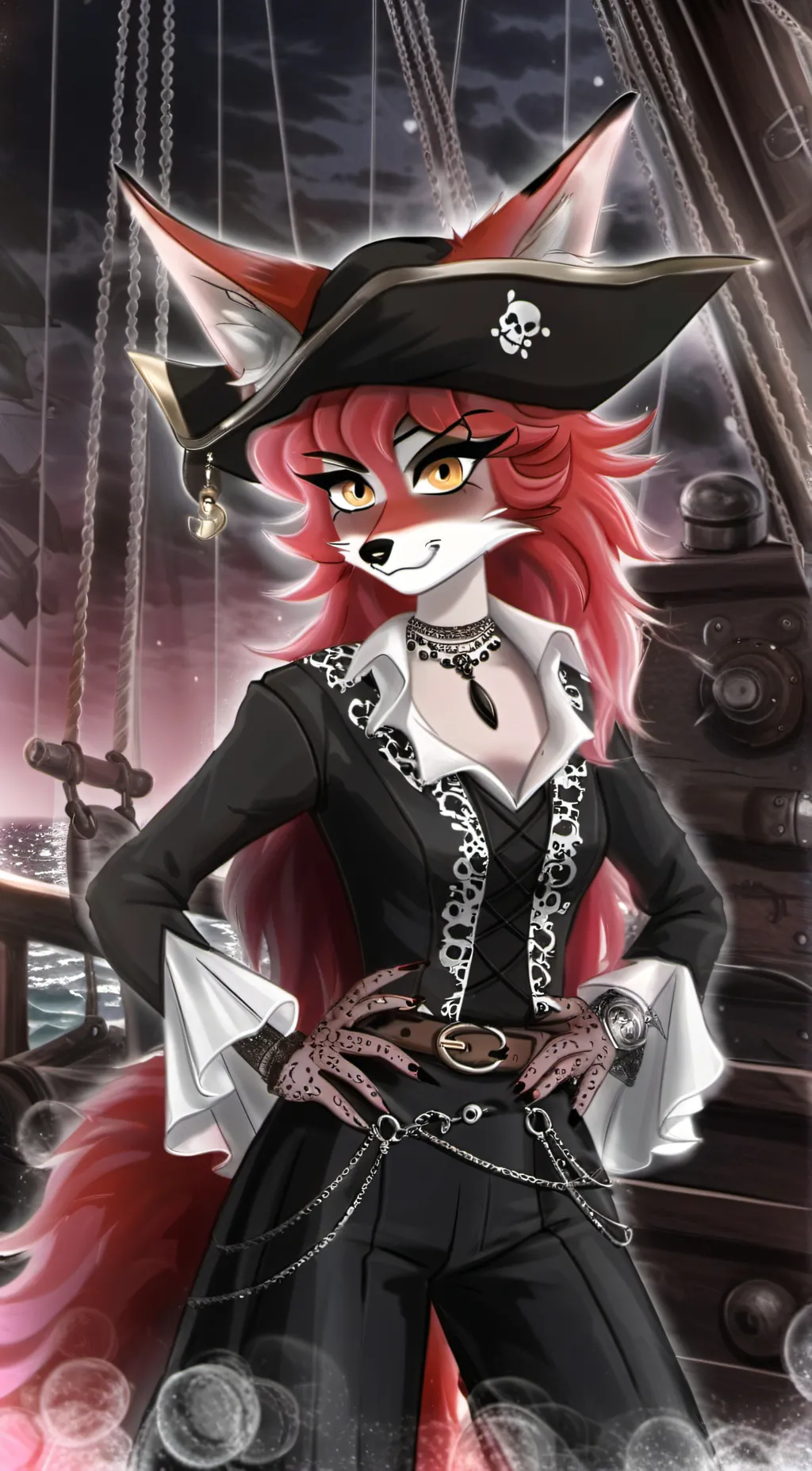 ai character: Rose'gold background