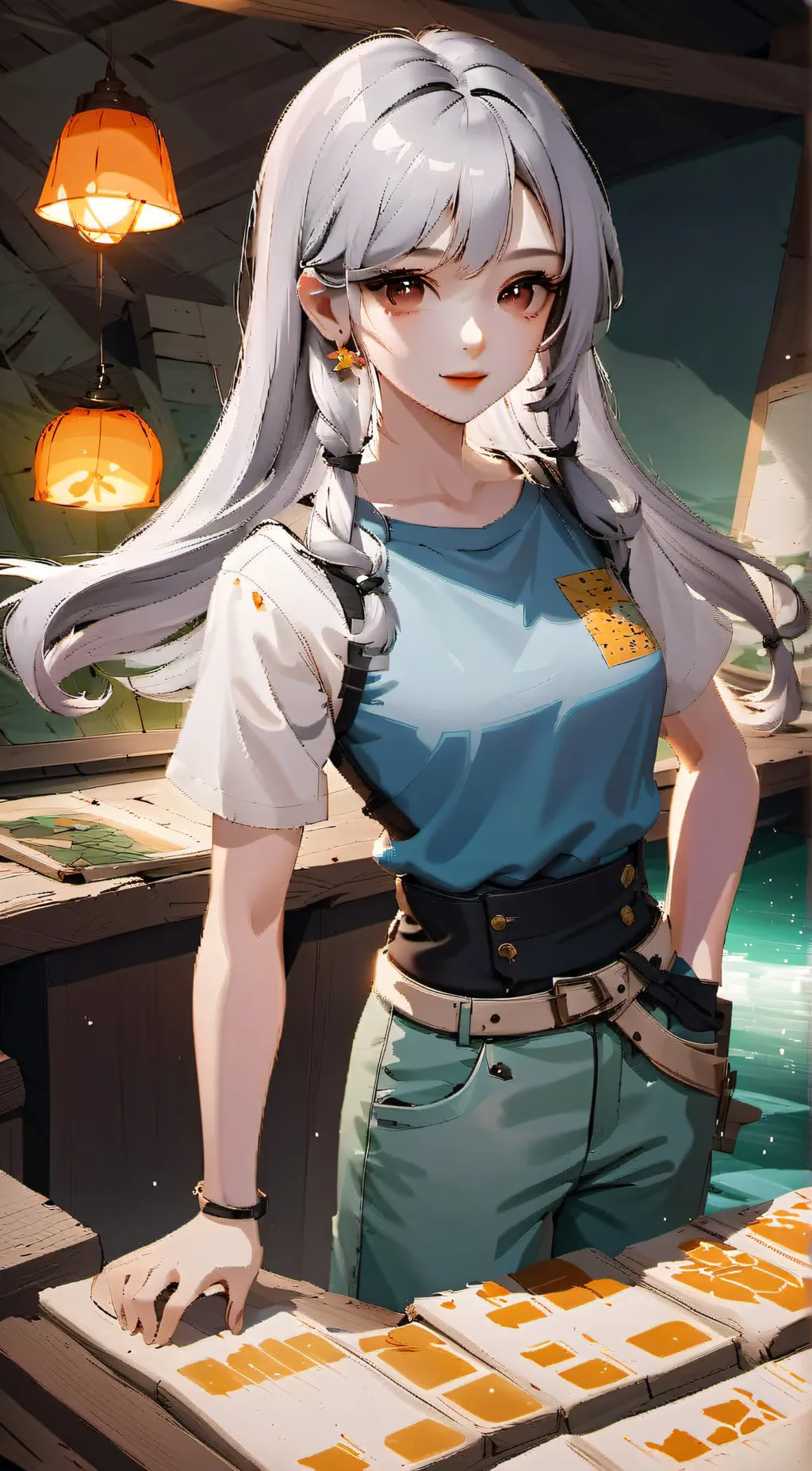 ai character: Silver background