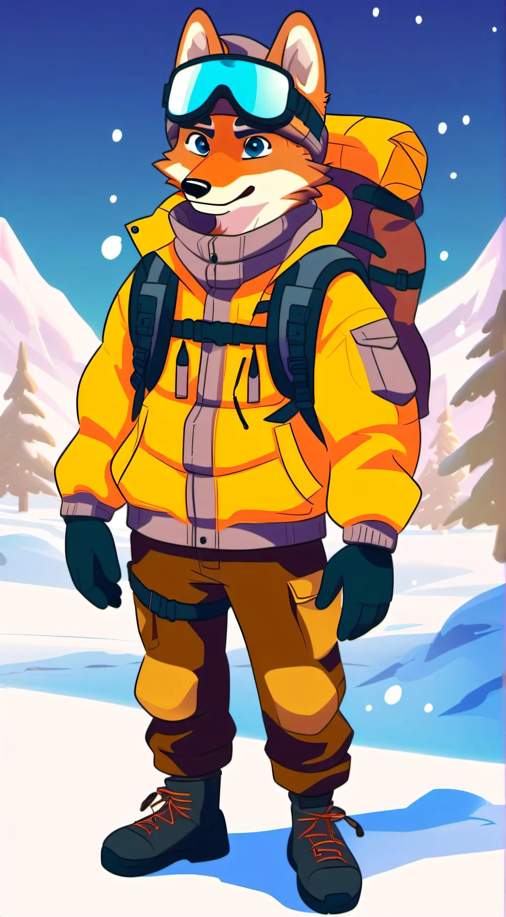 ai character: Snow background