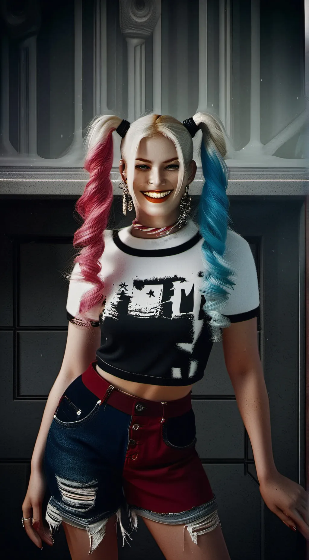 ai character: Harley Quinn background