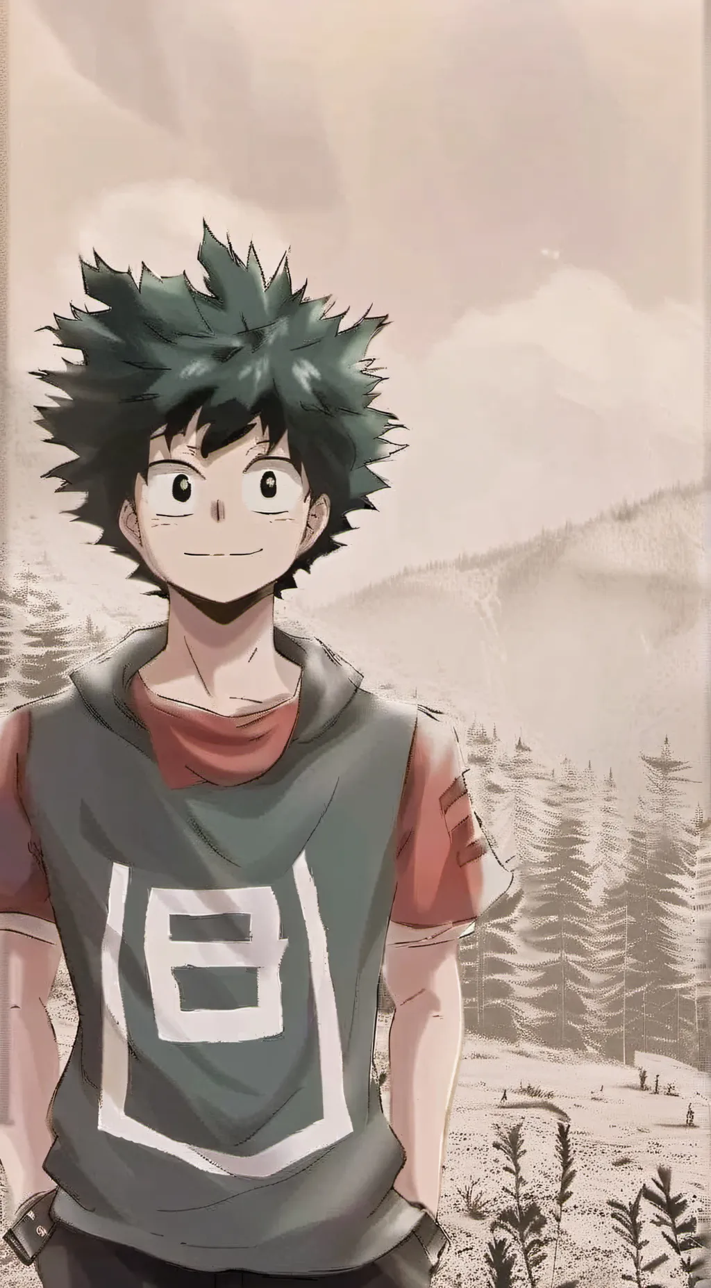 ai character: 。「 deku 」 。 background
