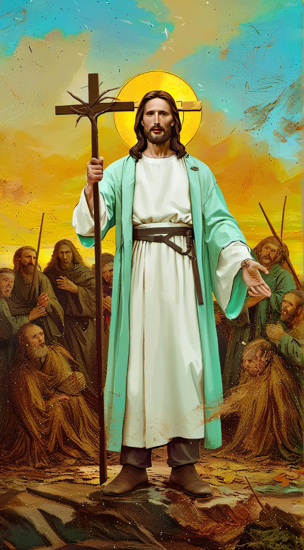 ai character: Jesus christ background