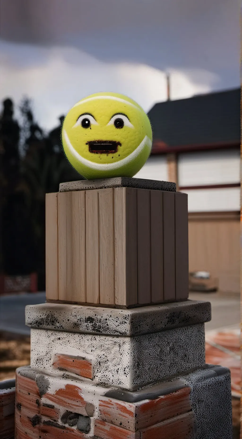 ai character: weird tenis ball background