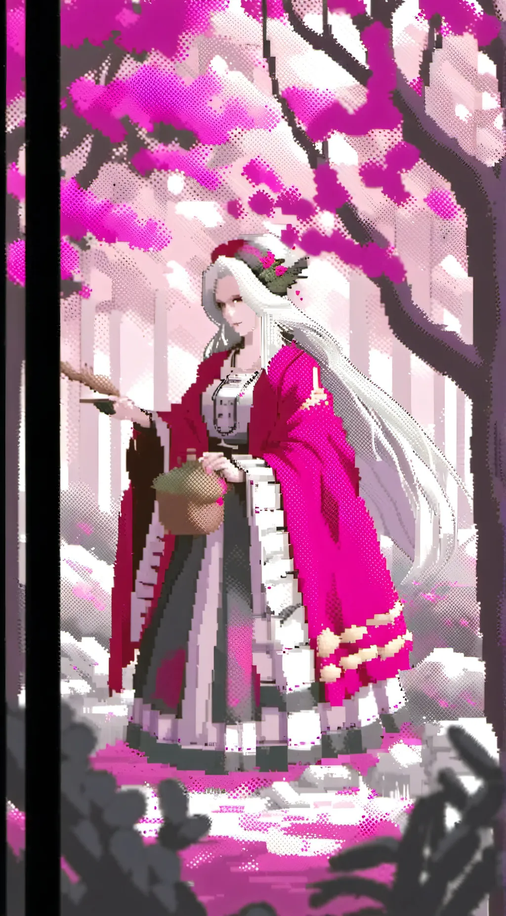 ai character: Pixel girl background