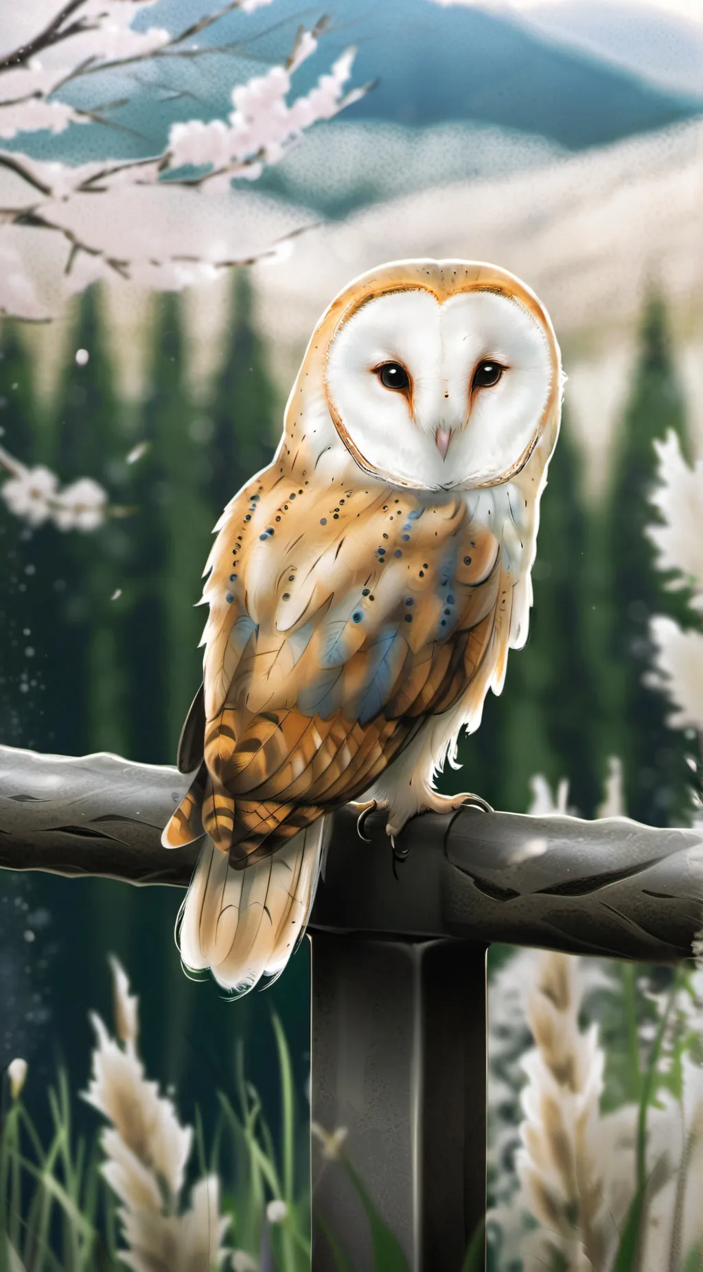 ai character: Lola the barn owl background