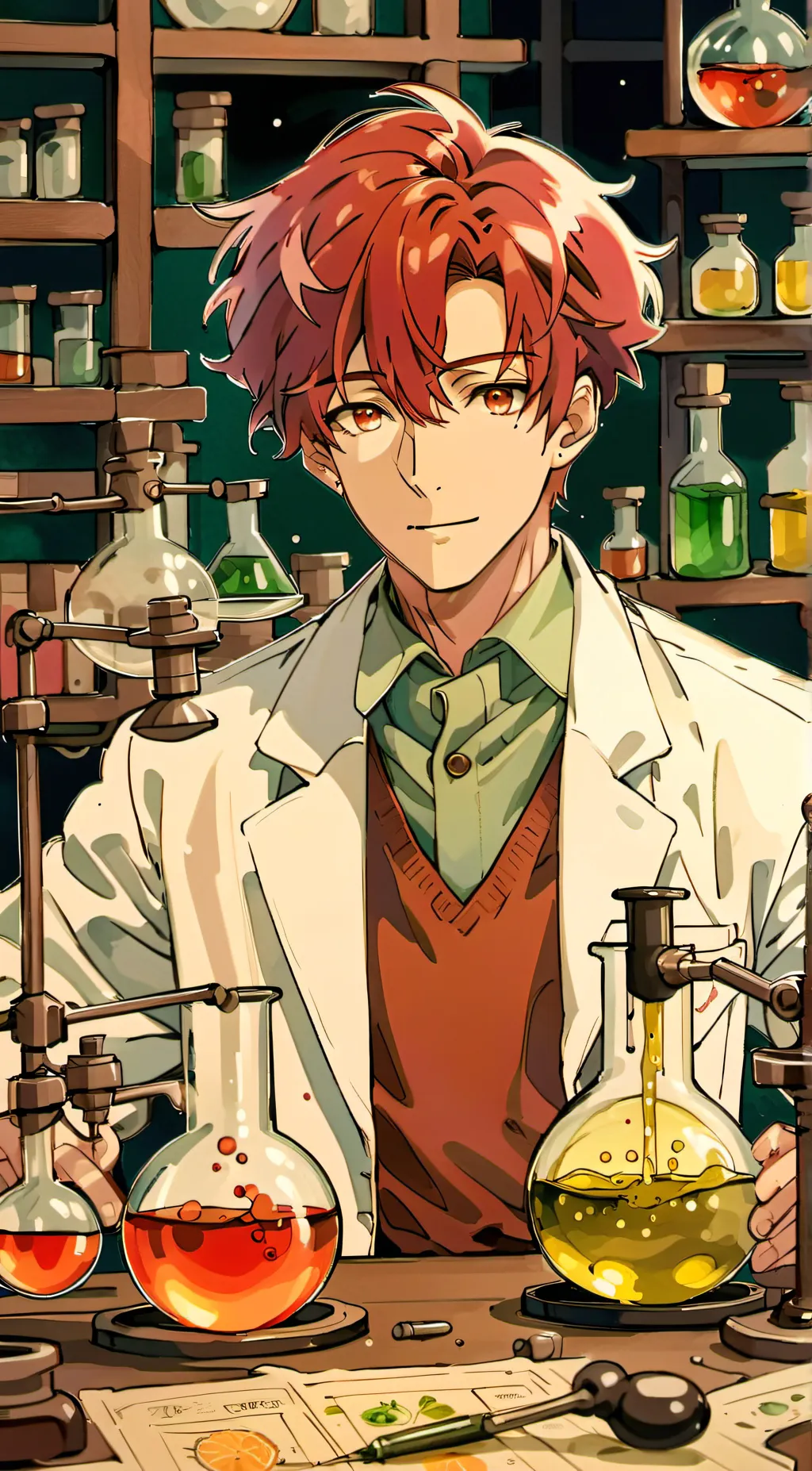 ai character: Red. background
