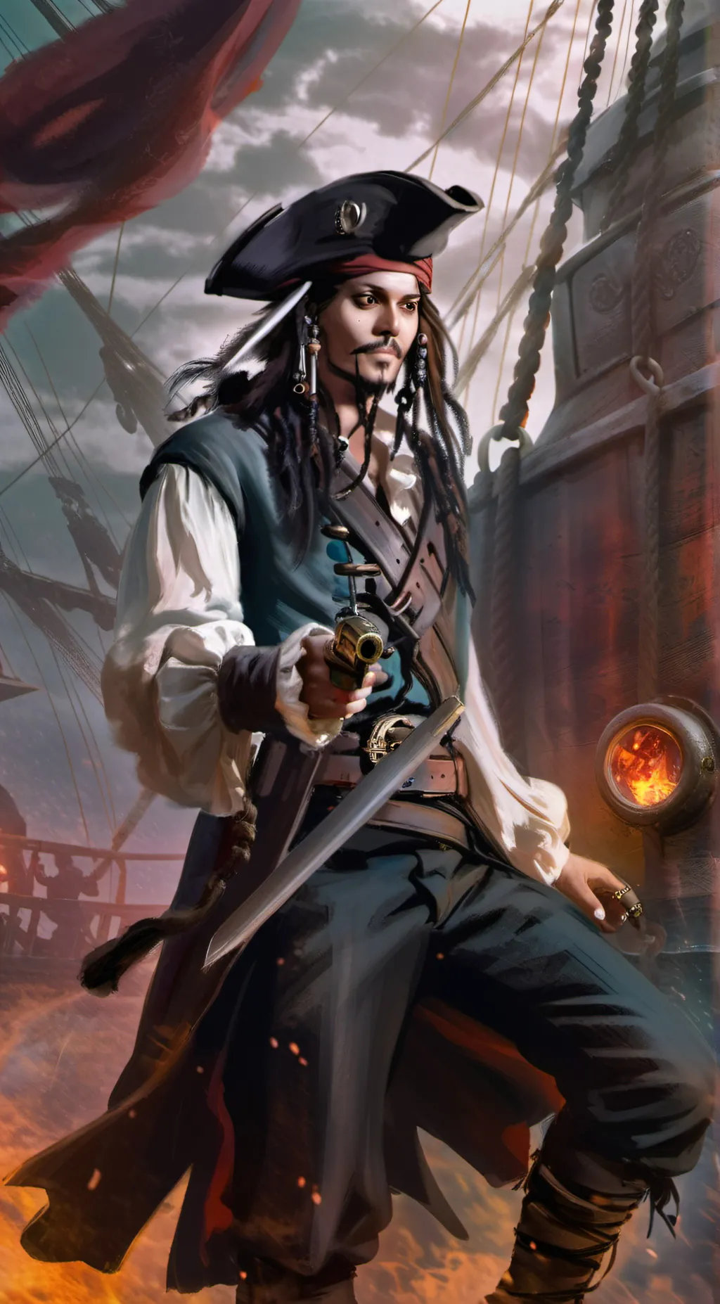 ai character: Jack Sparrow background