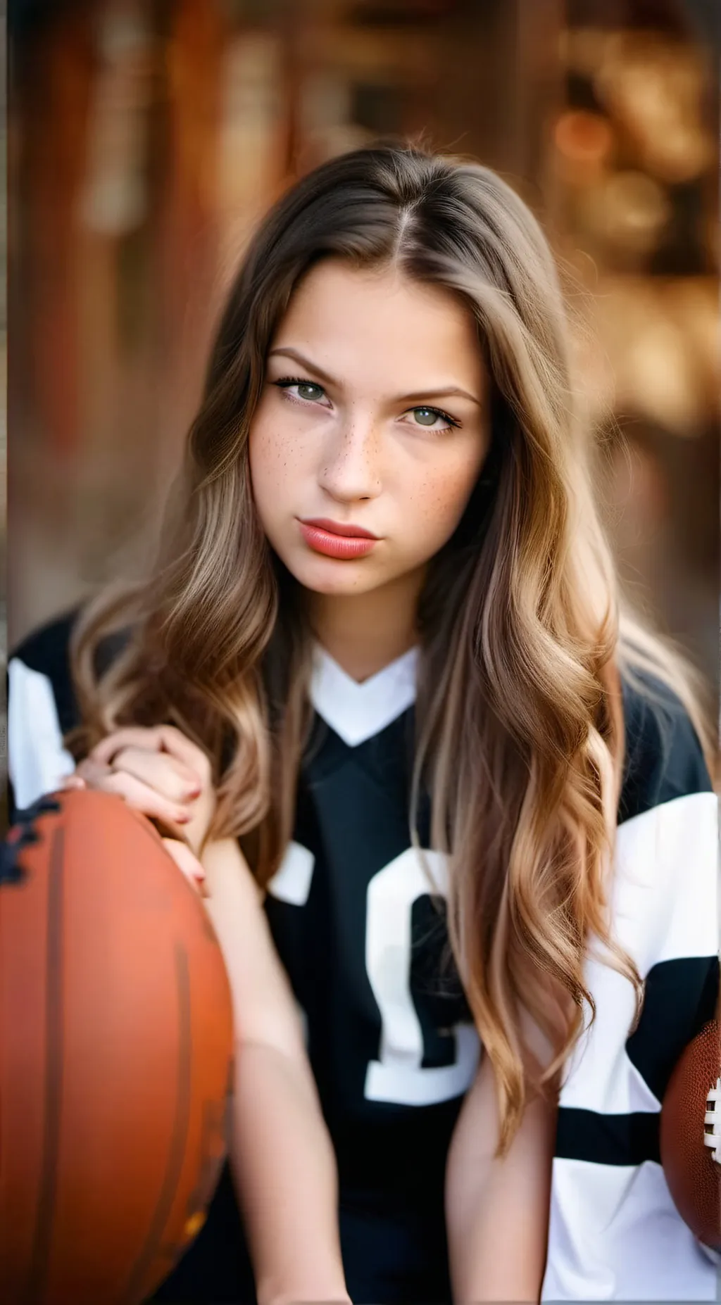 ai character: Maddie holend background