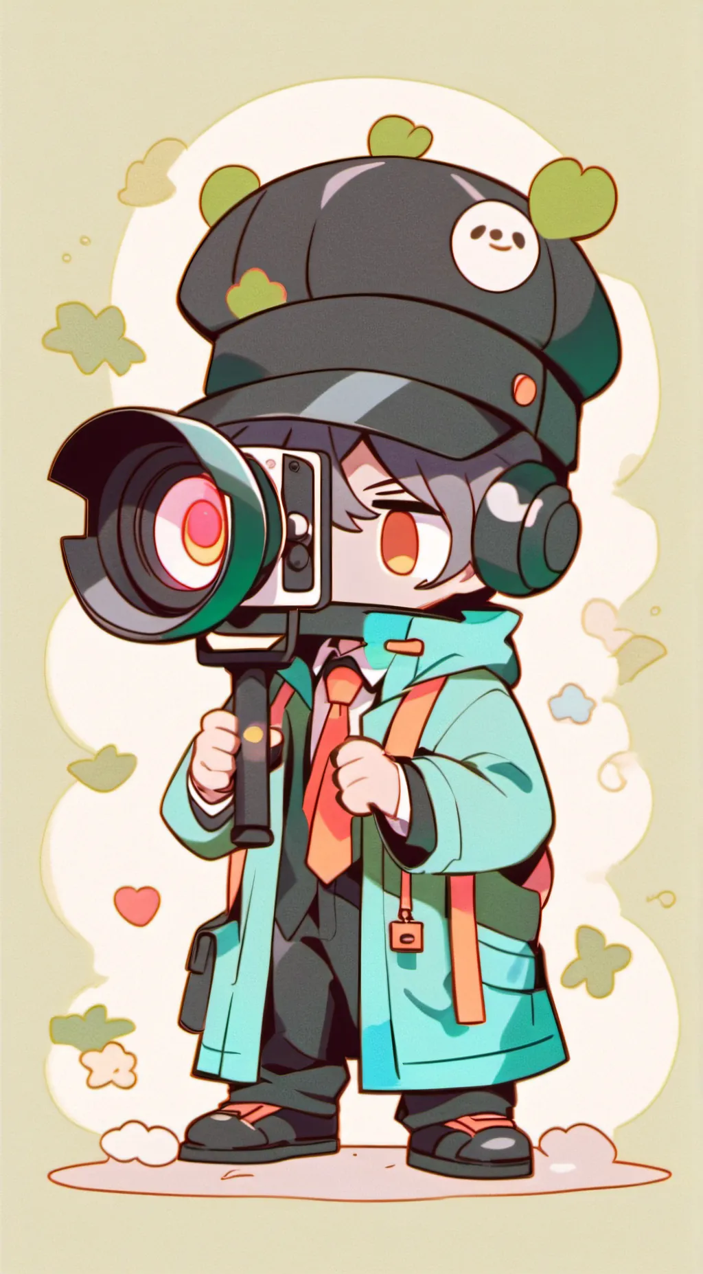 ai character: plunger cameraman background