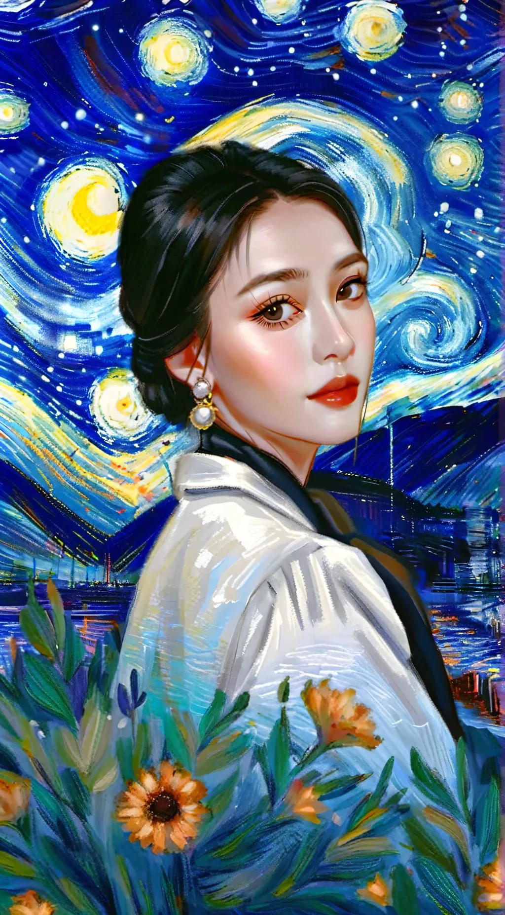 ai character: live girl background