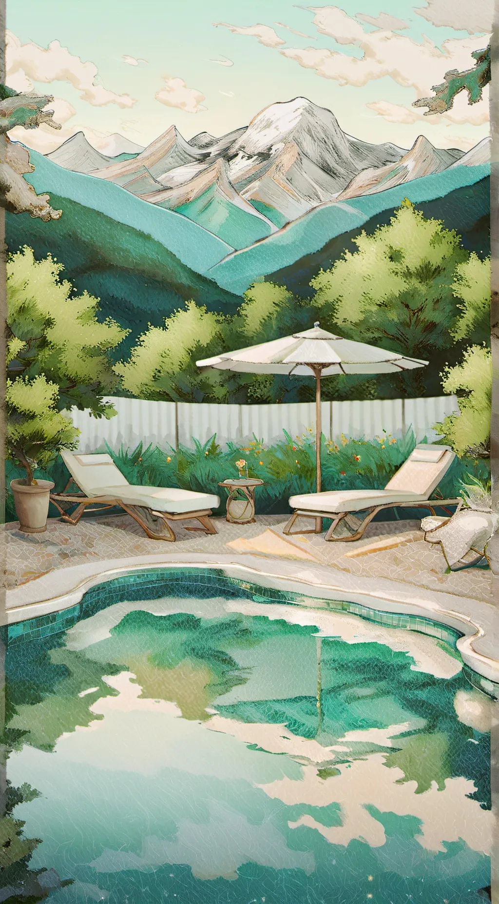 ai character: MHA pool background
